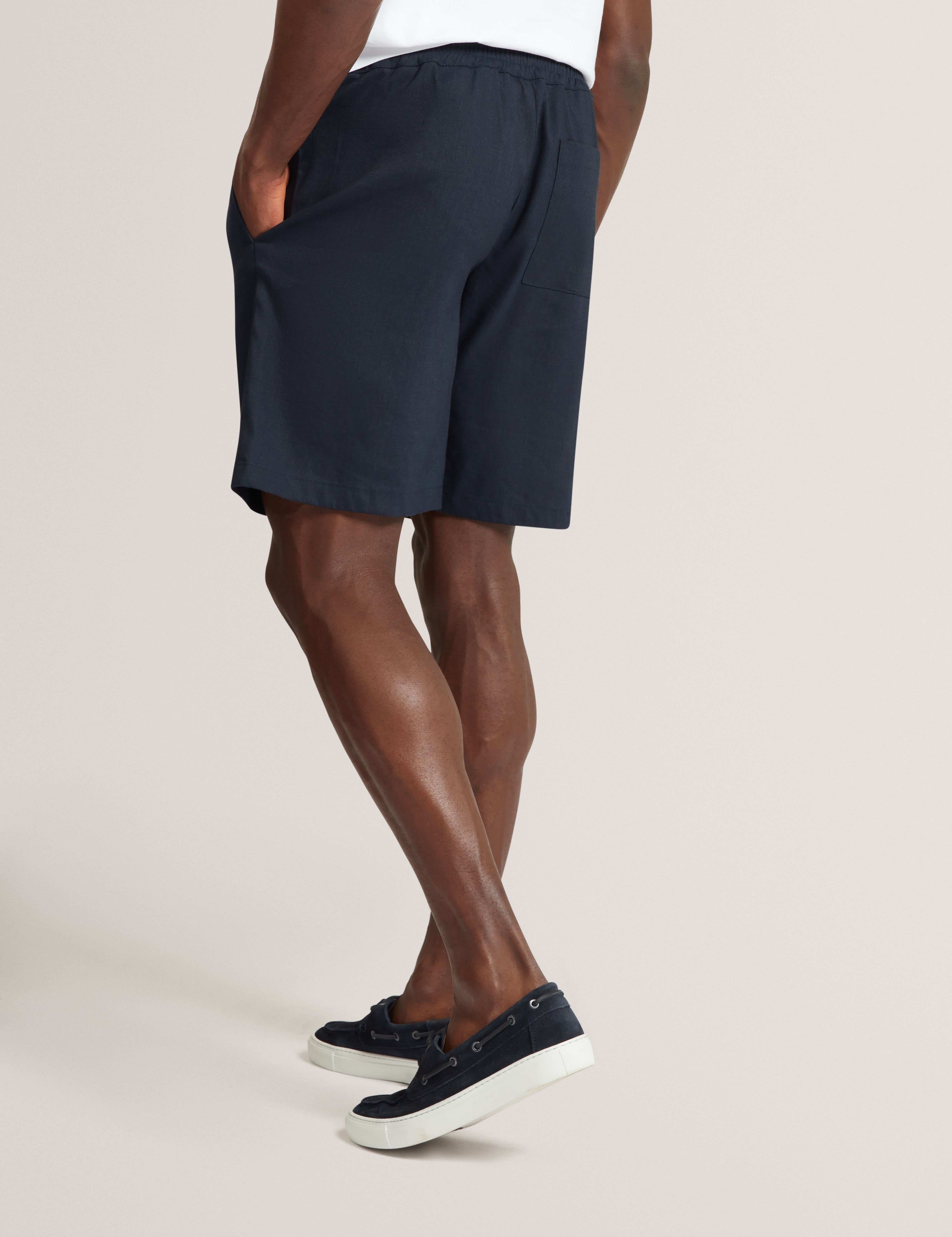 Culves Relaxed Linen Blend Short Navy