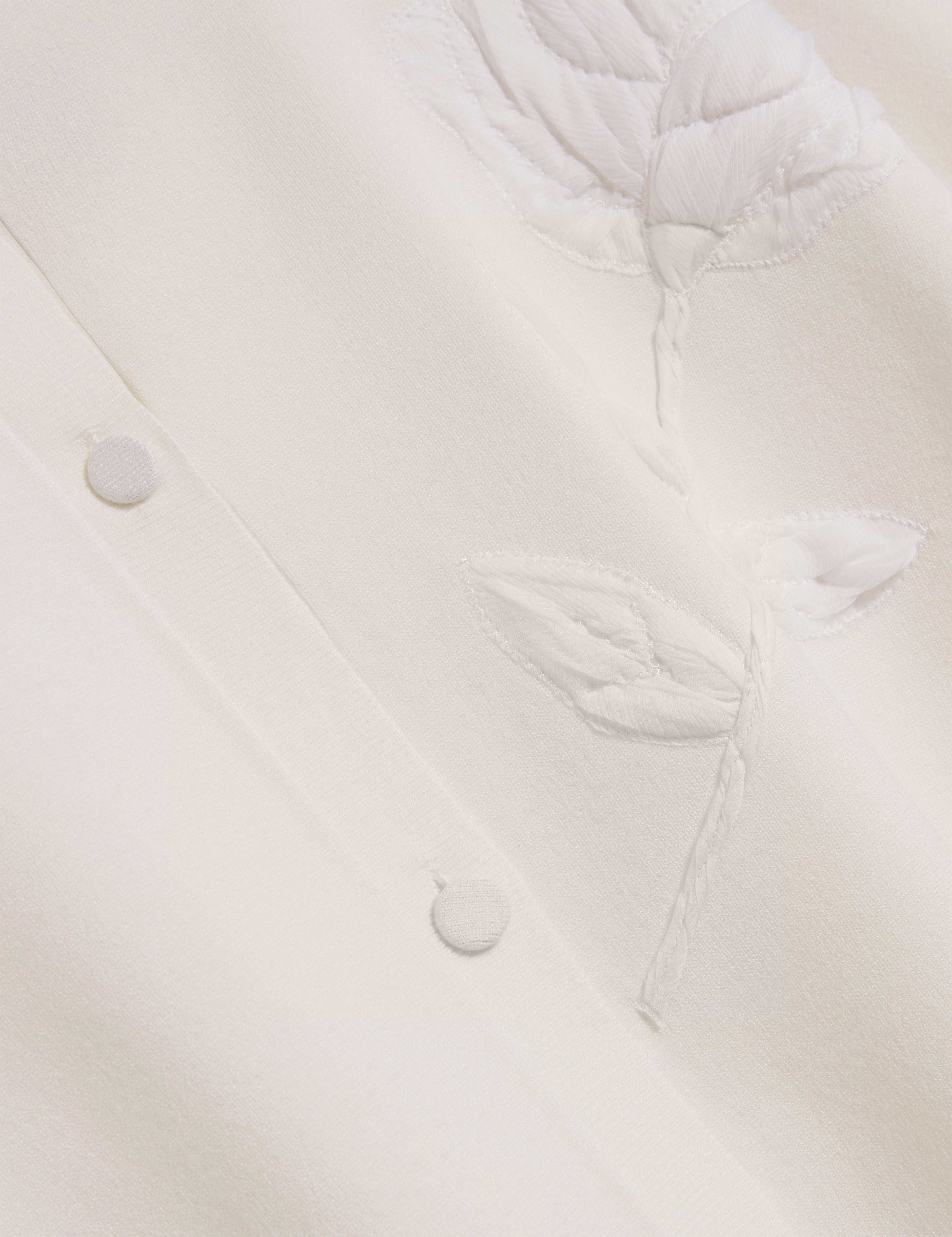 Neslie Organza Applique Cardigan Ivory