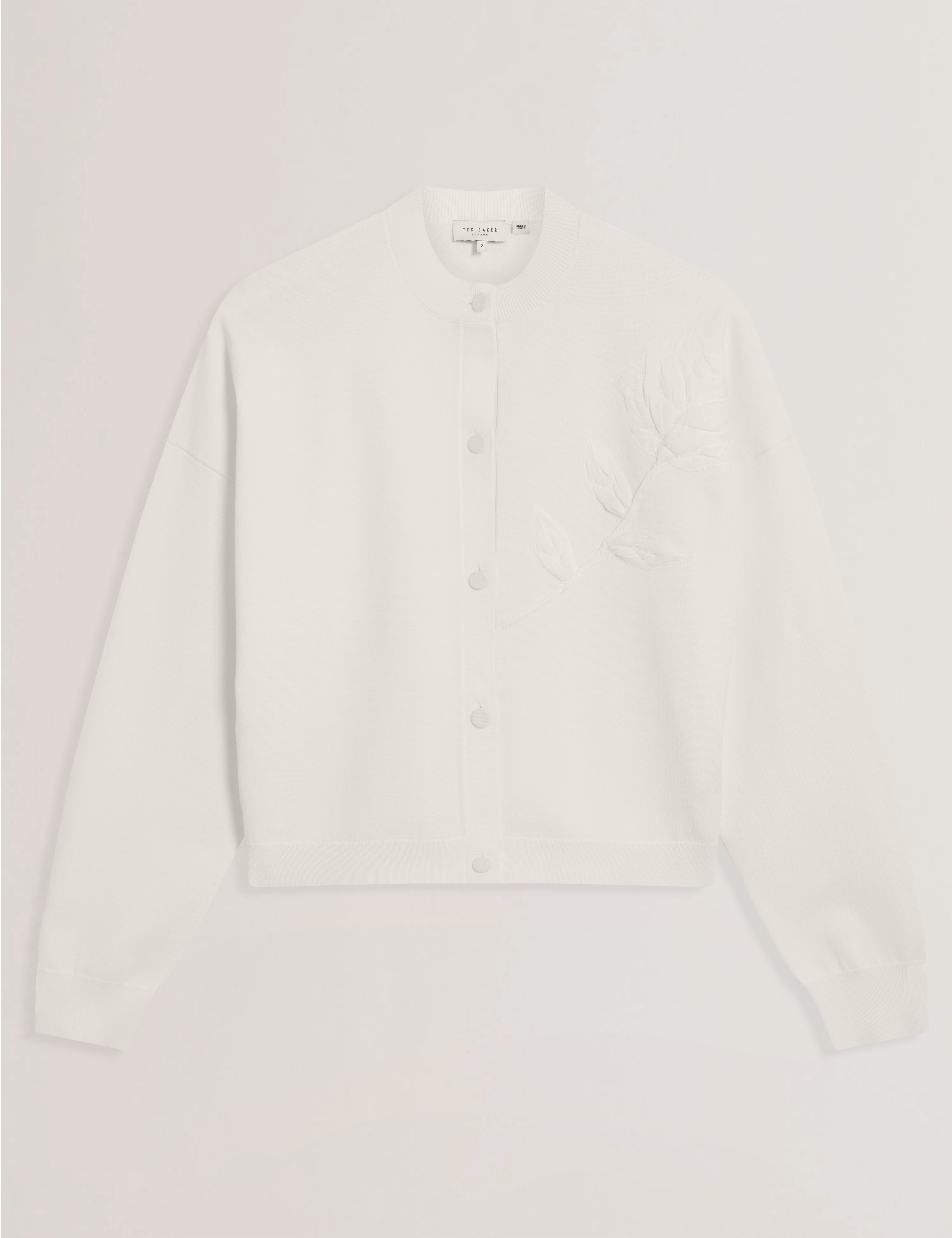 Neslie Organza Applique Cardigan Ivory