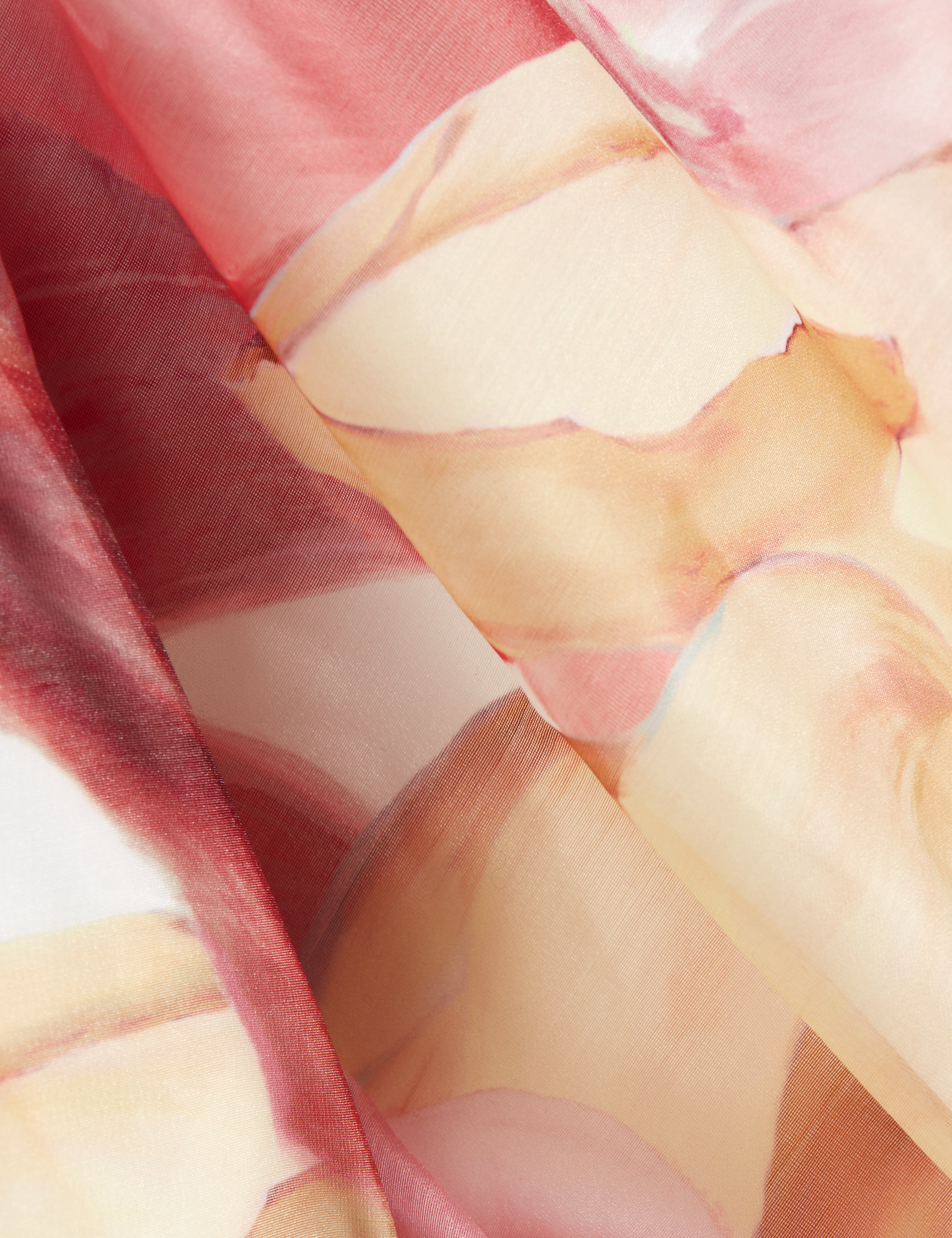 Solinee Puff Sleeve Floral Printed Midi Shirt Dress Ivory