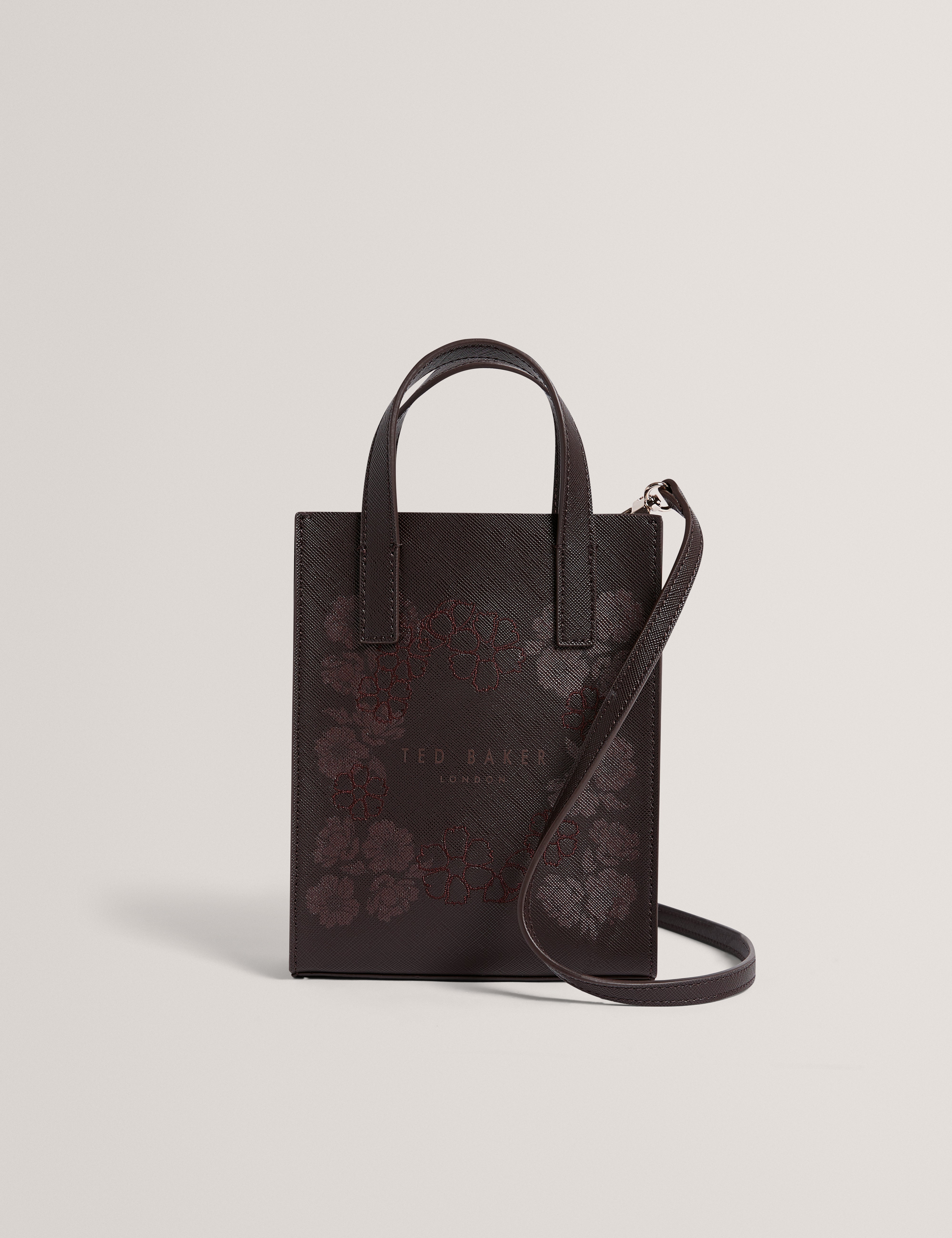 Reocon Embroidery Floral Mini Icon Bag Brn-Choc
