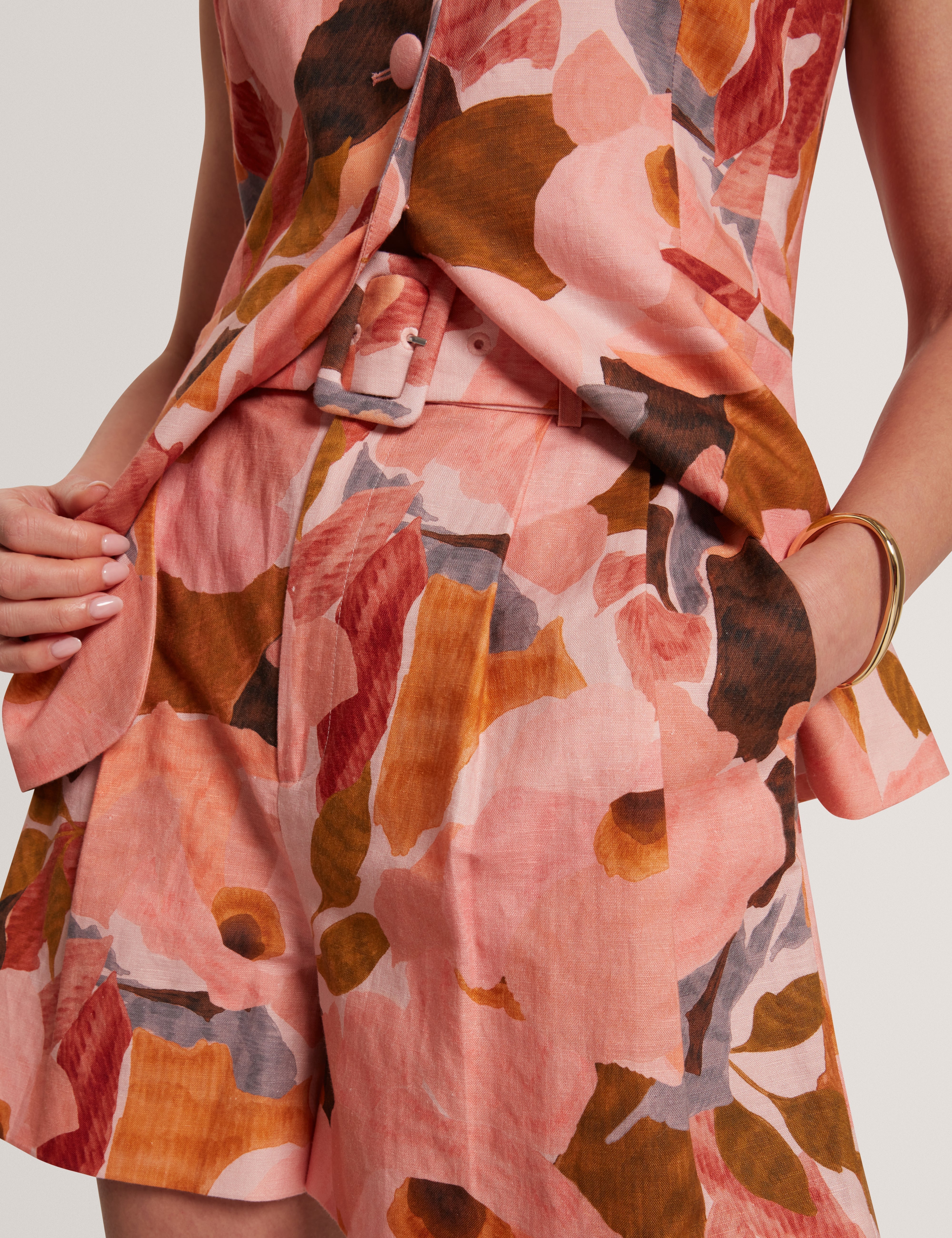 Noysa Printed Tailored Short Coral