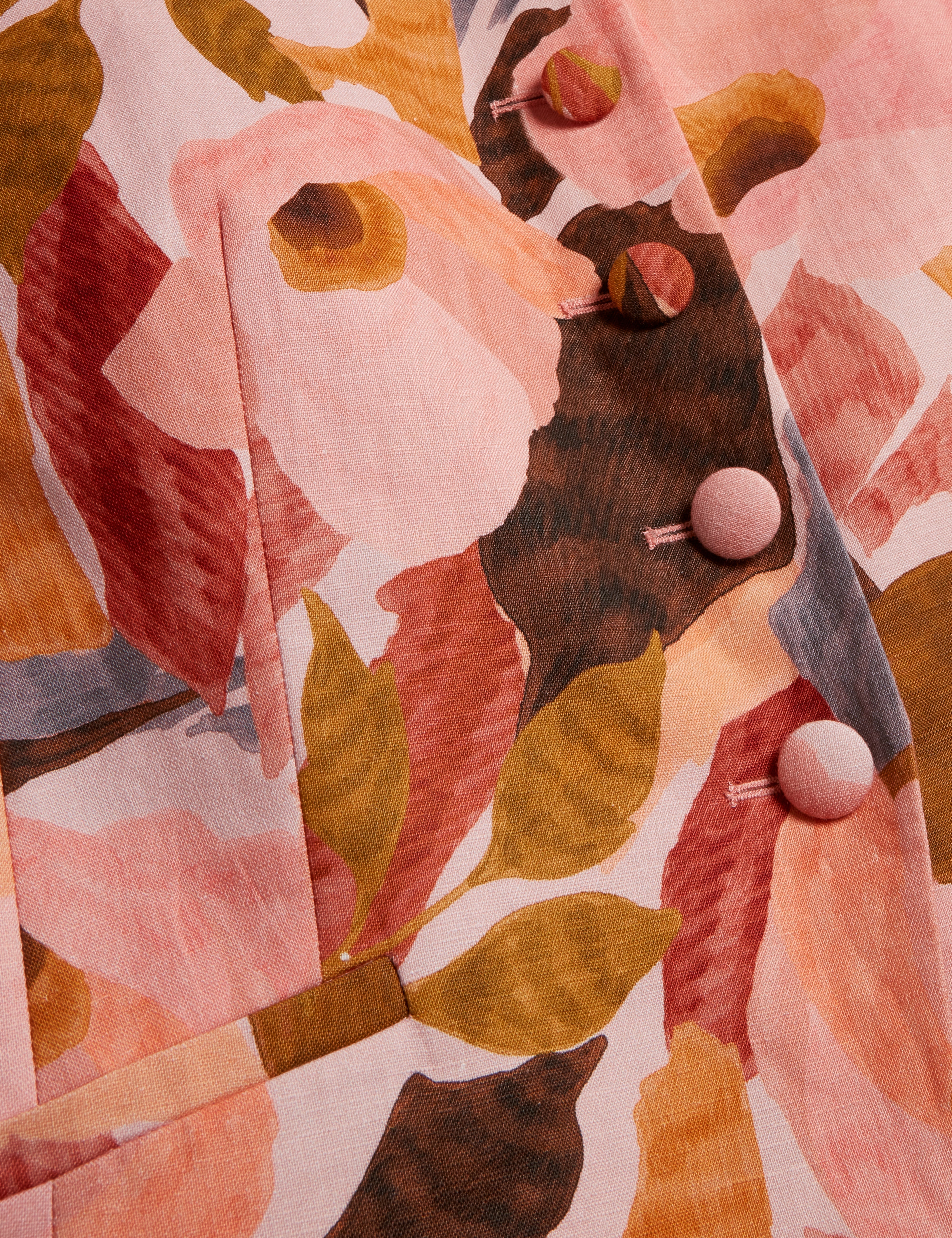 Narlla Printed Tailored Waistcoat Coral