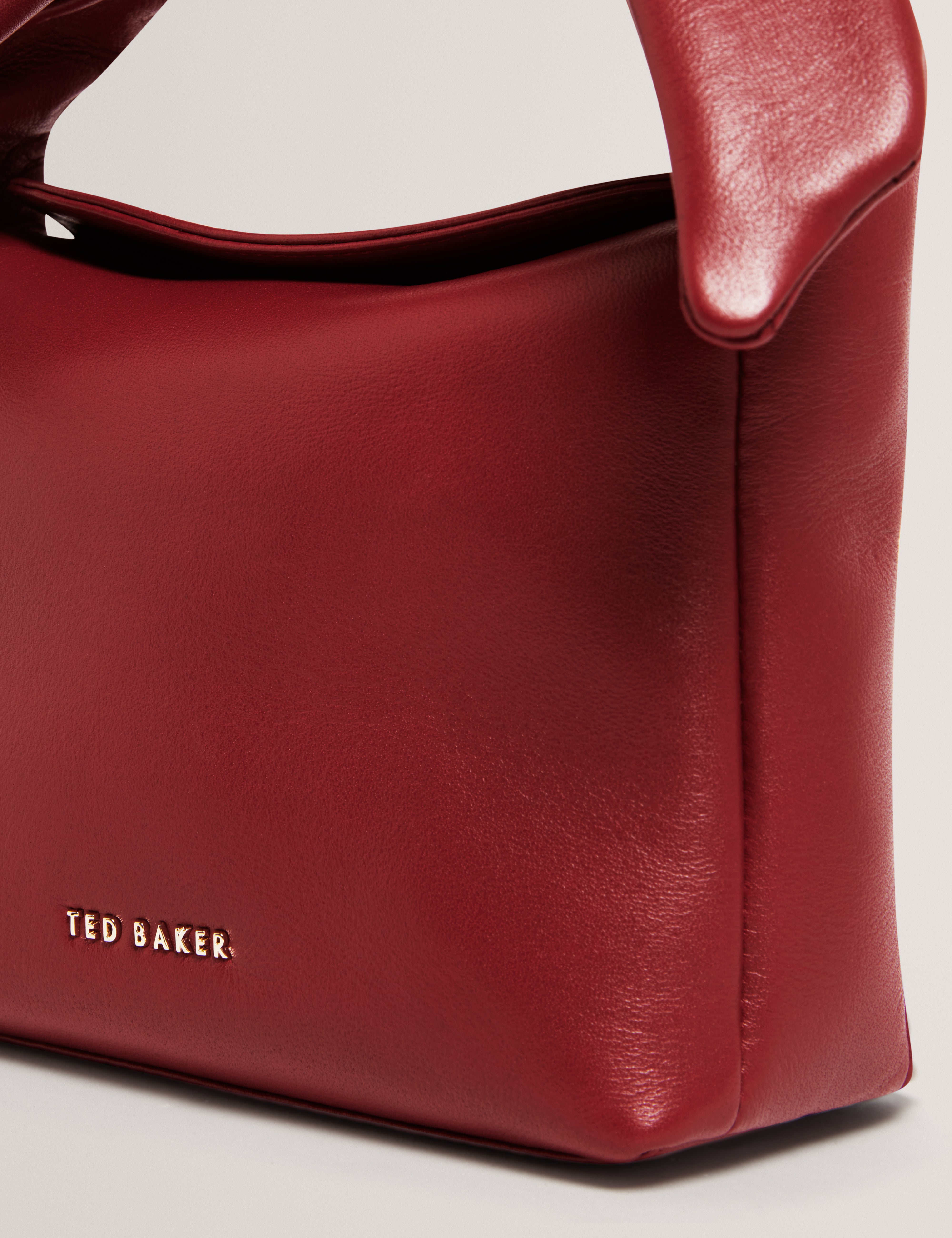 Niyal Soft Knot Bow Leather Xbody Bag Dk-Red