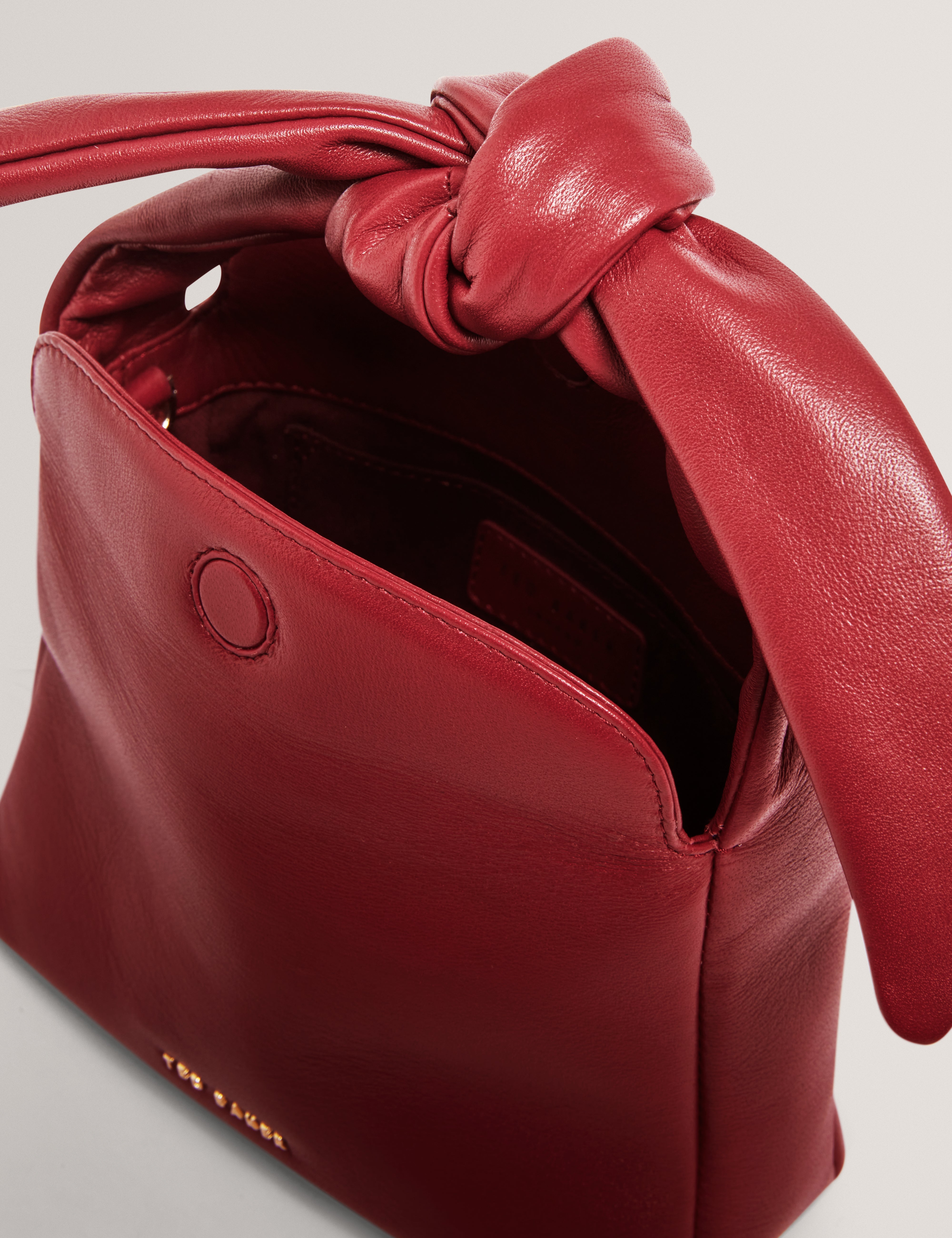 Niyal Soft Knot Bow Leather Xbody Bag Dk-Red
