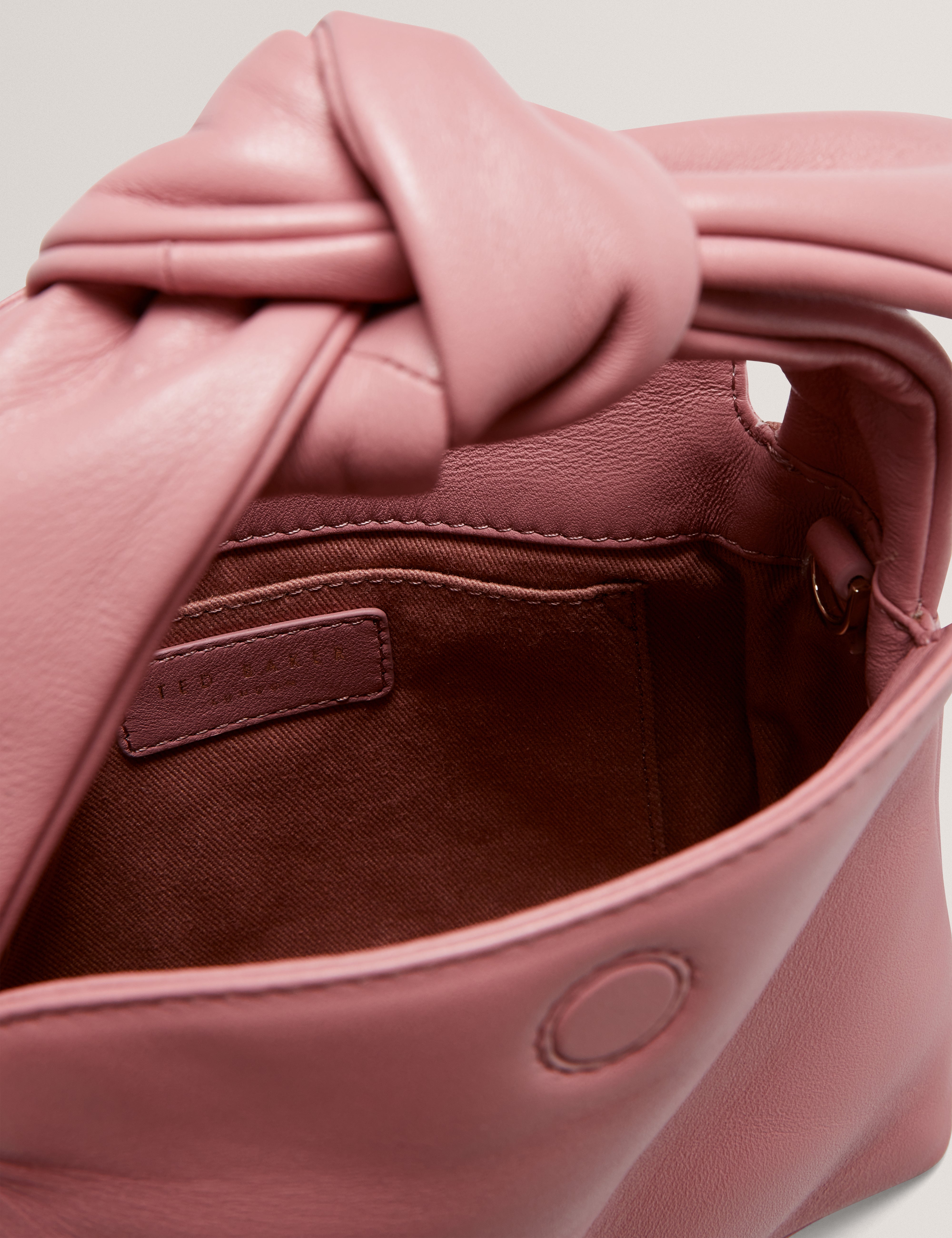 Niyal Soft Knot Bow Leather Xbody Bag Pl-Pink