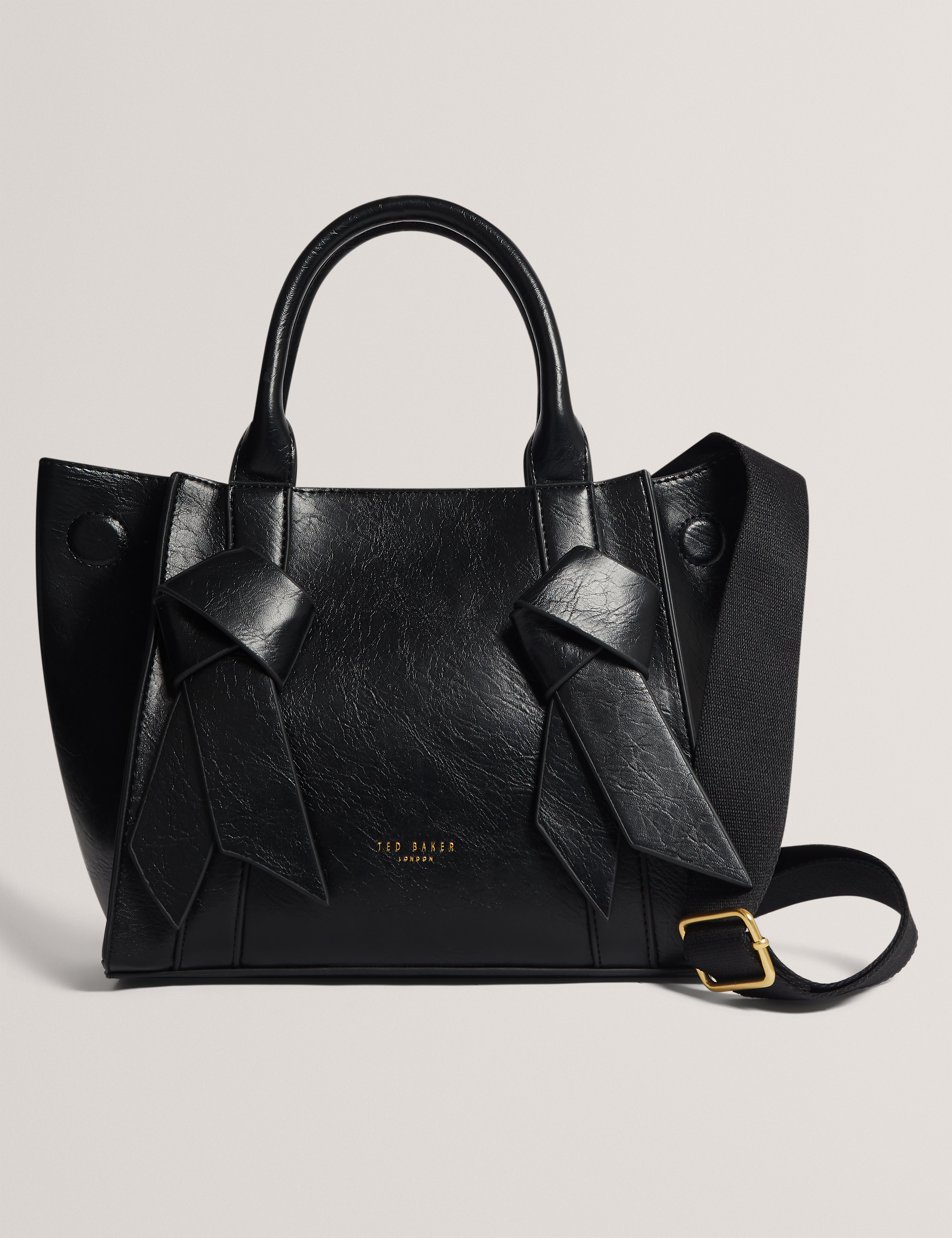 Saniee Knot Bow Medium Tote Bag Black