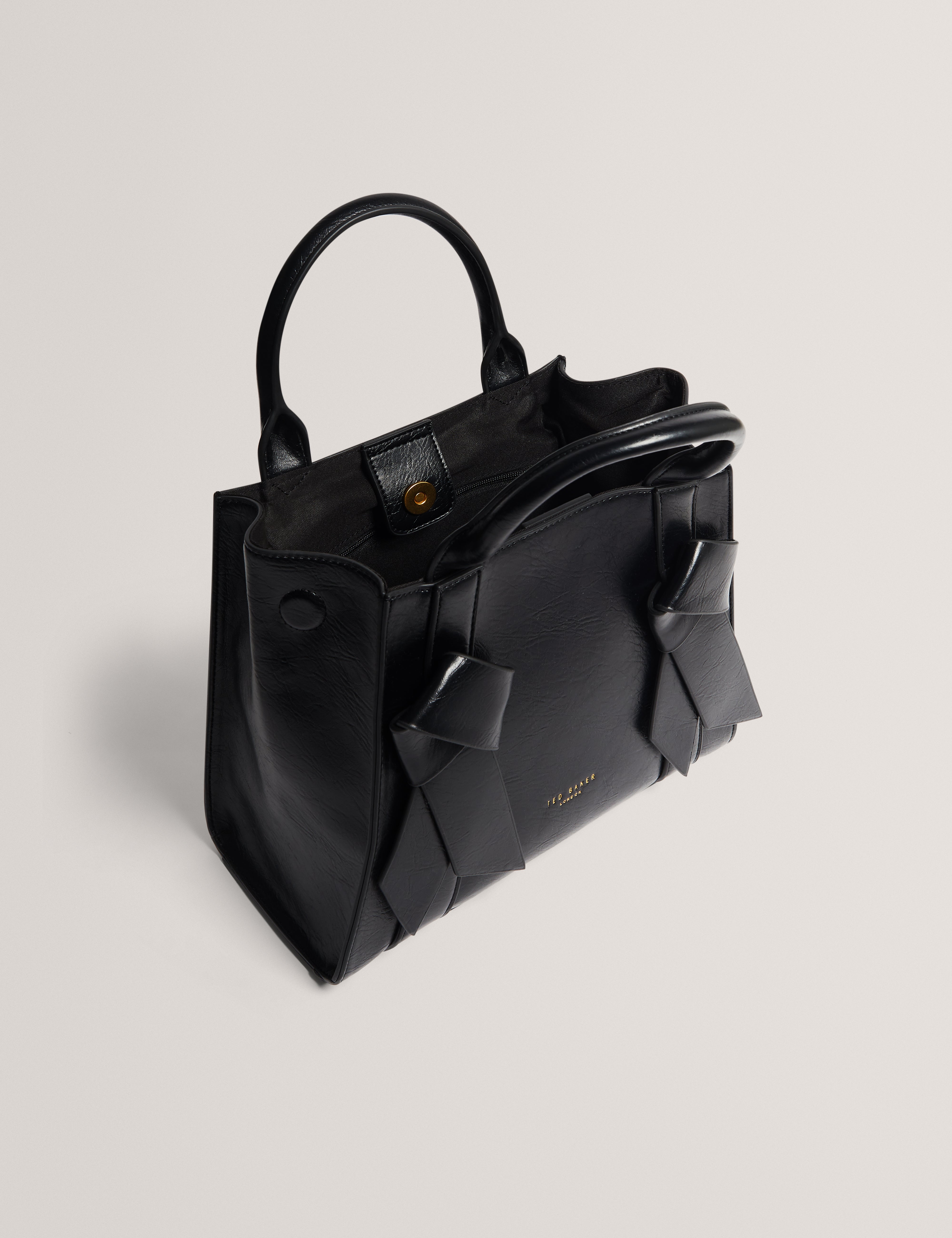 Saniee Knot Bow Medium Tote Bag Black