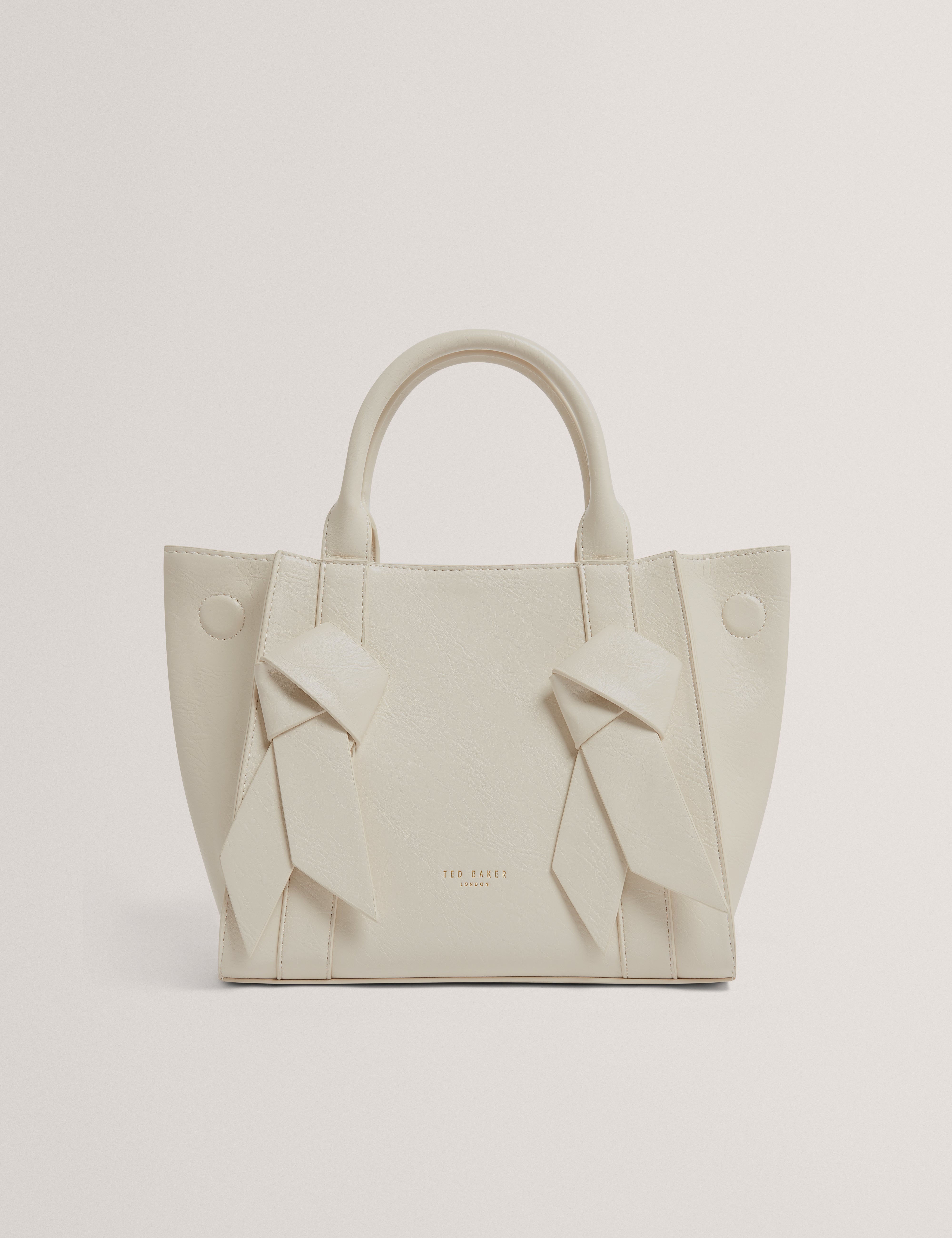 Saniee Knot Bow Medium Tote Bag Ivory
