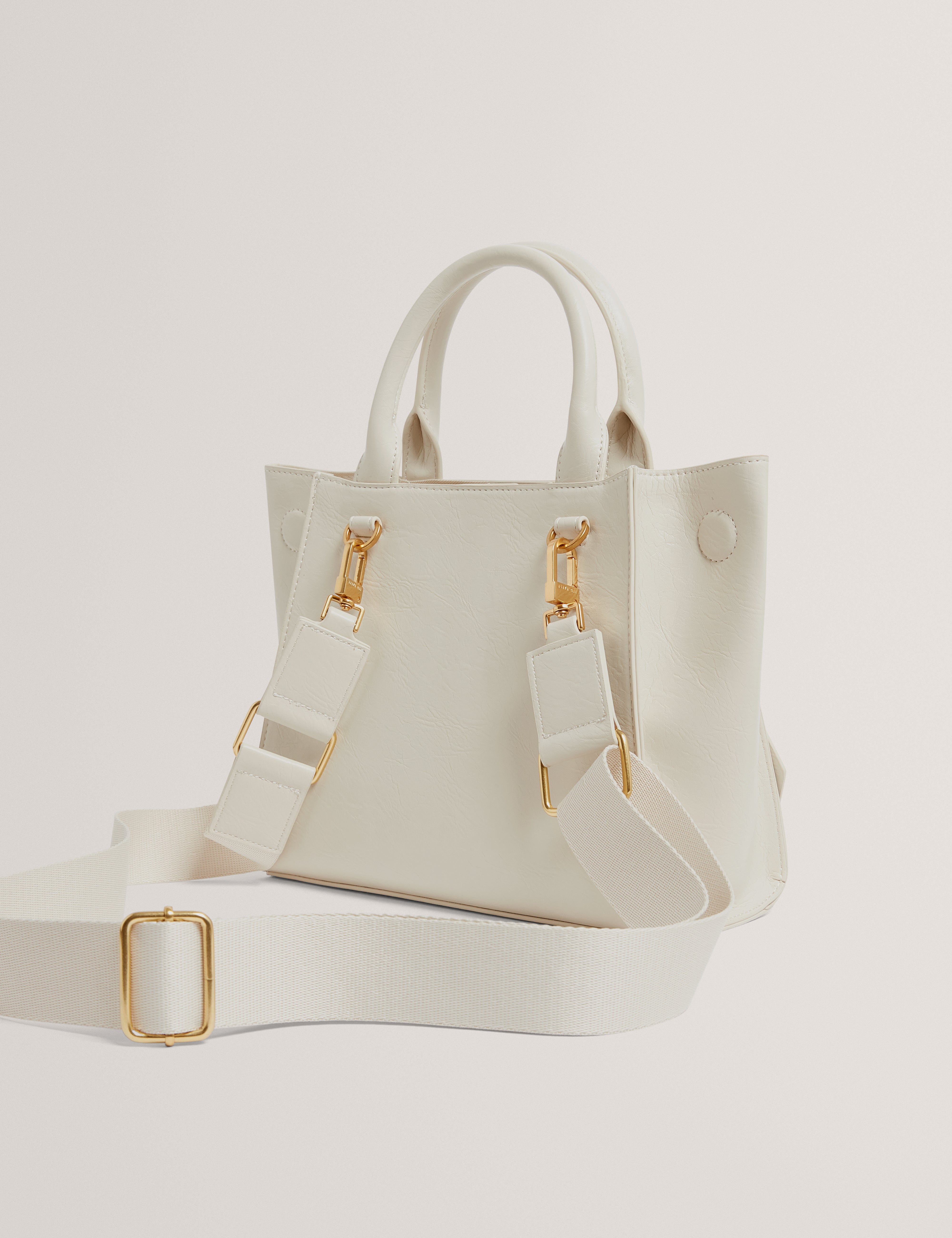 Saniee Knot Bow Medium Tote Bag Ivory