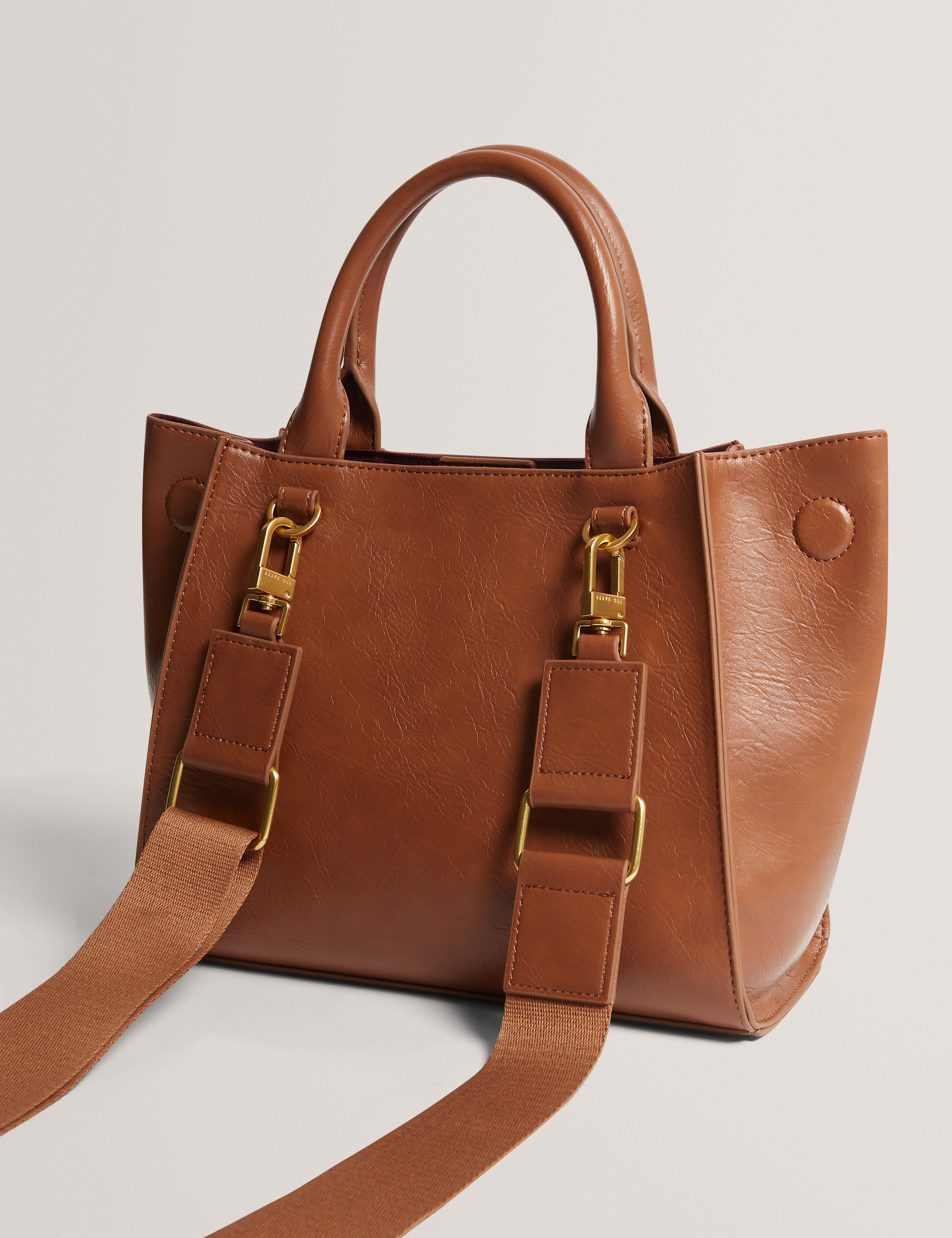 Saniee Knot Bow Medium Tote Bag Tan