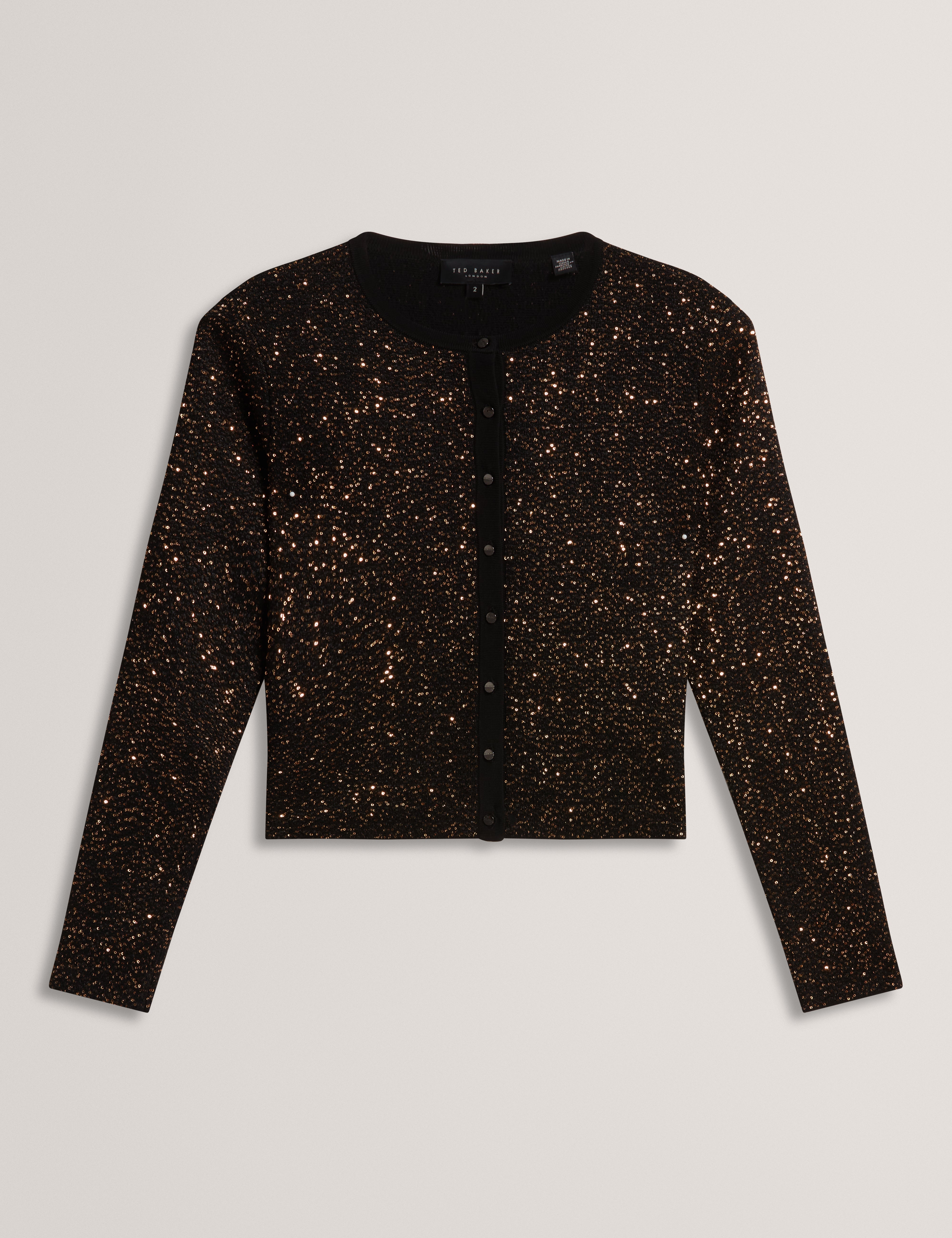 Nyrie Sequin Cardigan Black