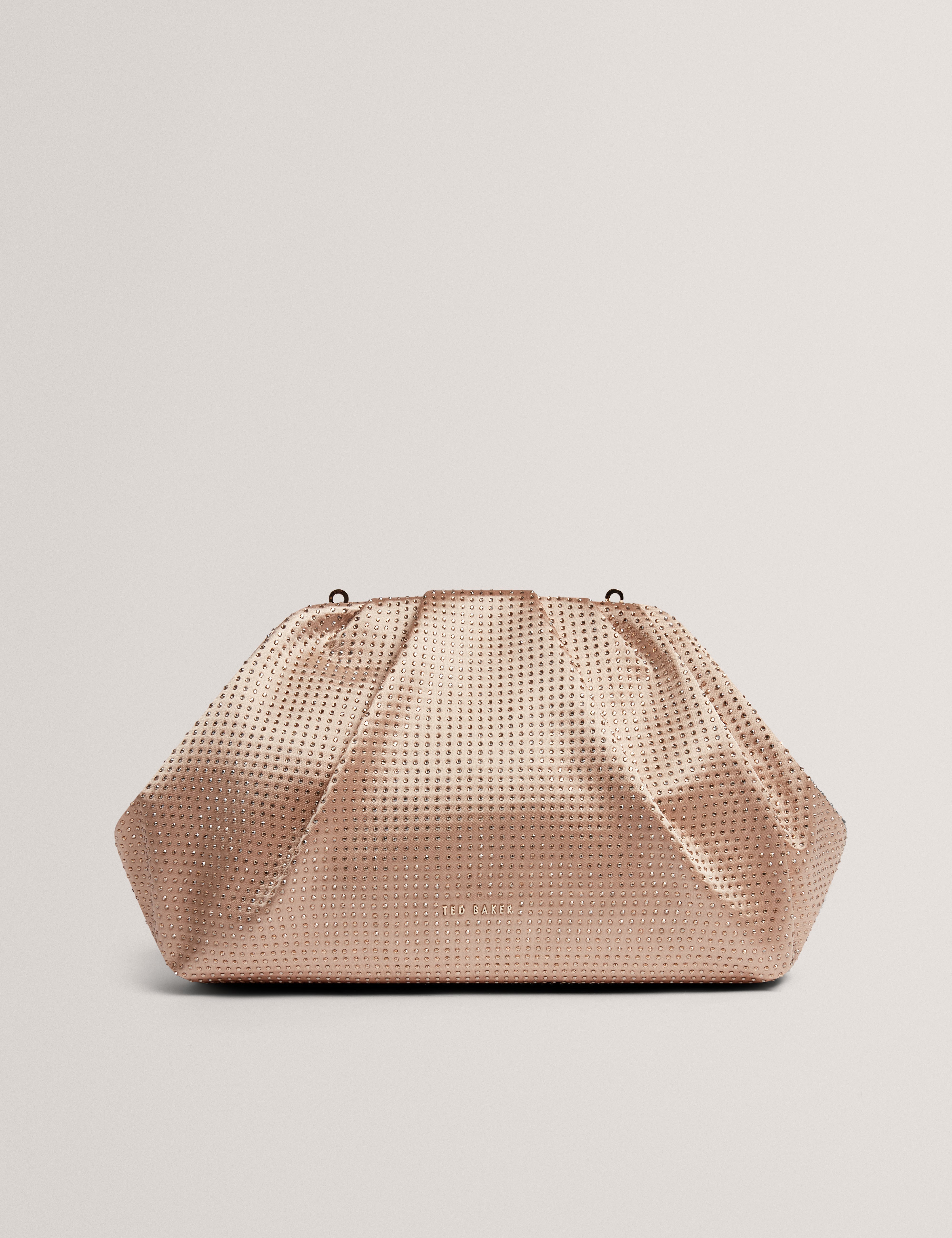 Anssa Hot Fix Large Clutch Nude