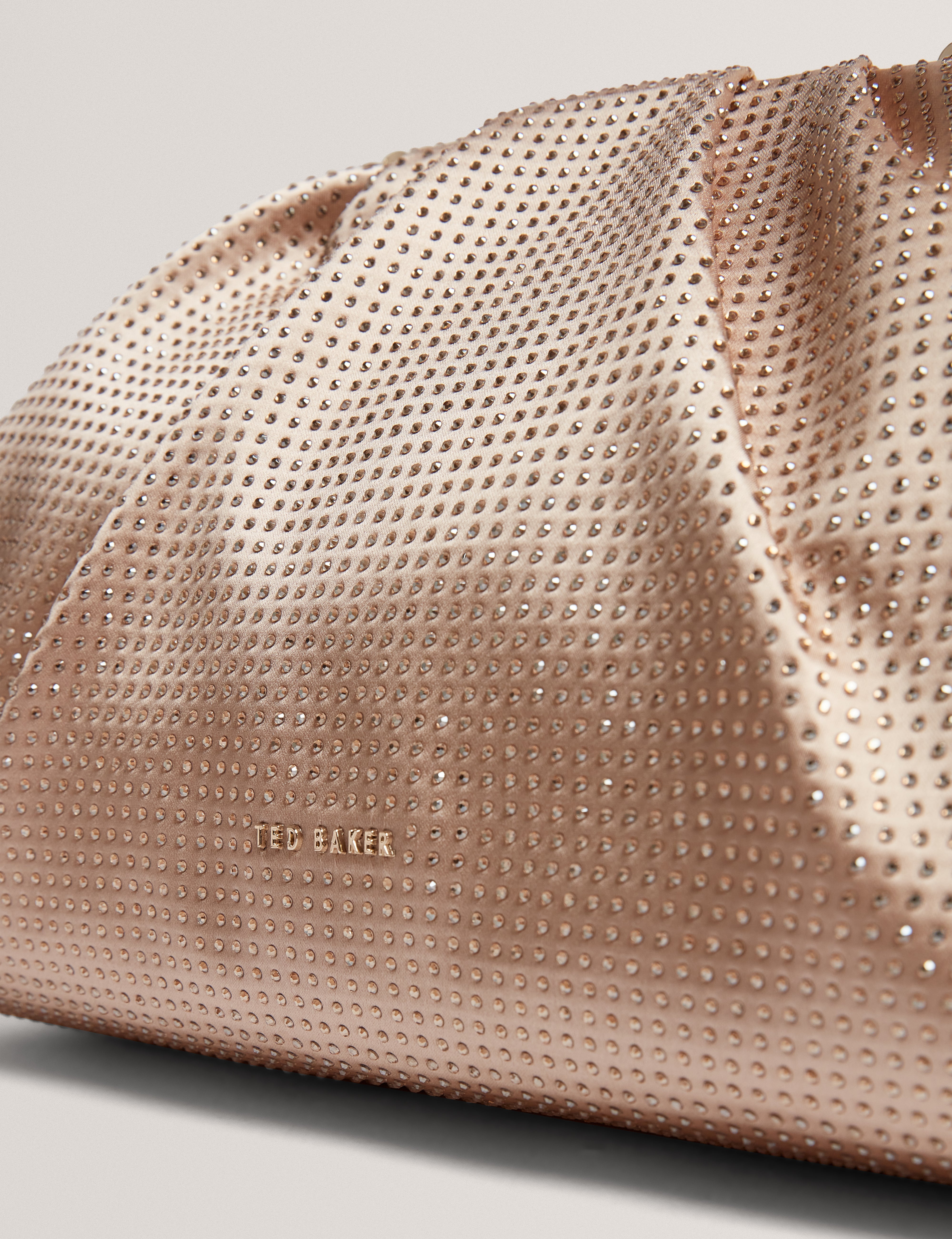 Anssa Hot Fix Large Clutch Nude