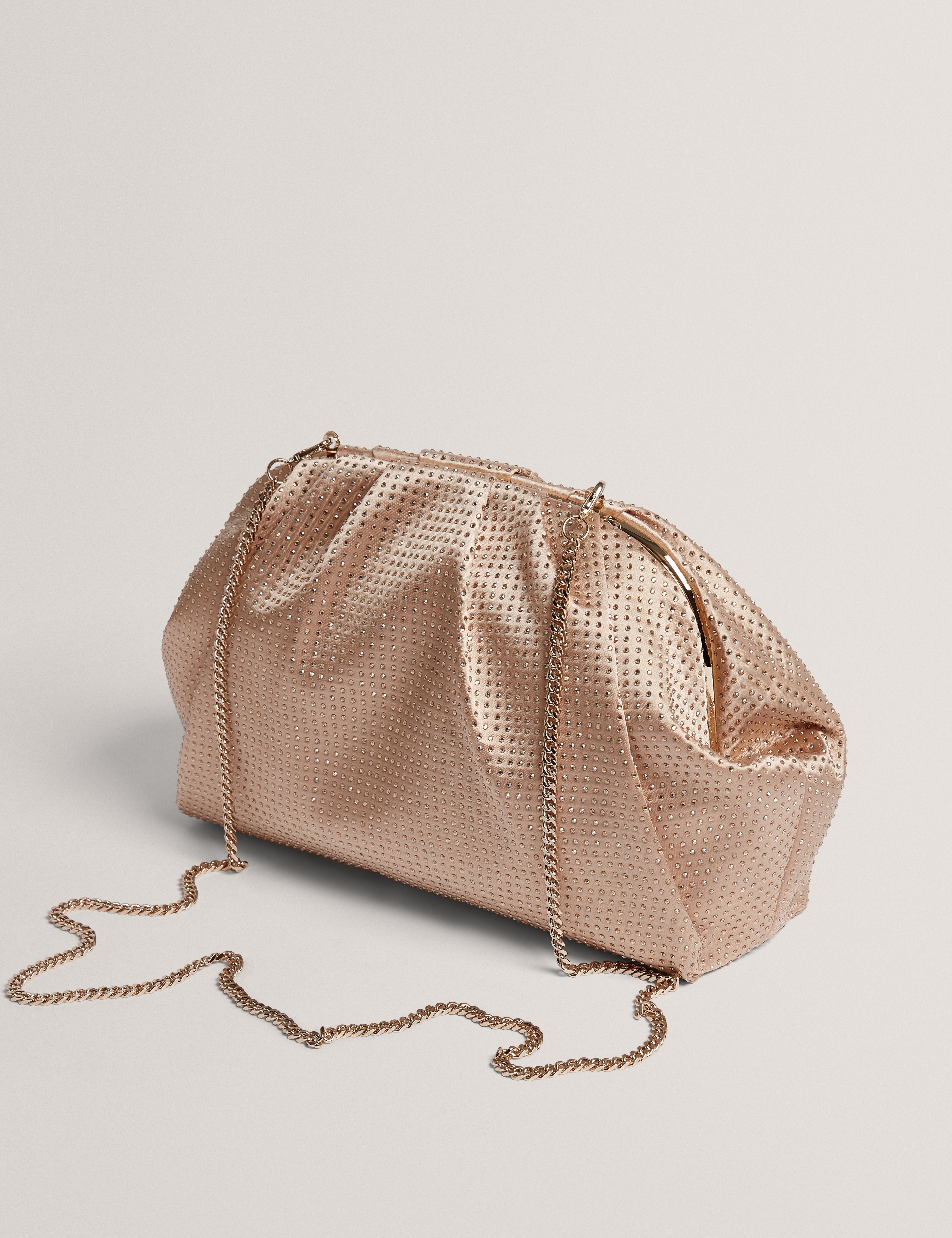 Anssa Hot Fix Large Clutch Nude