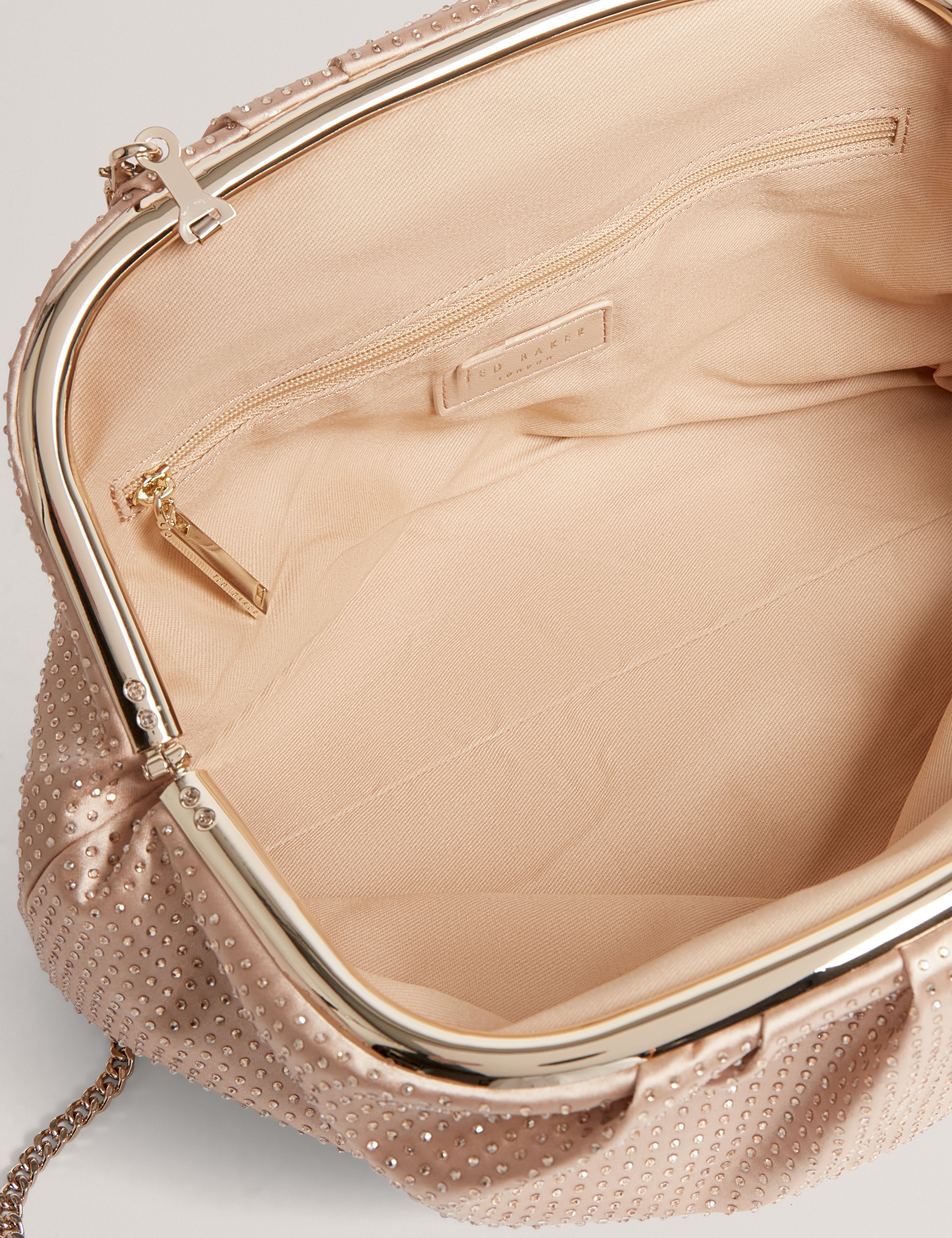 Anssa Hot Fix Large Clutch Nude