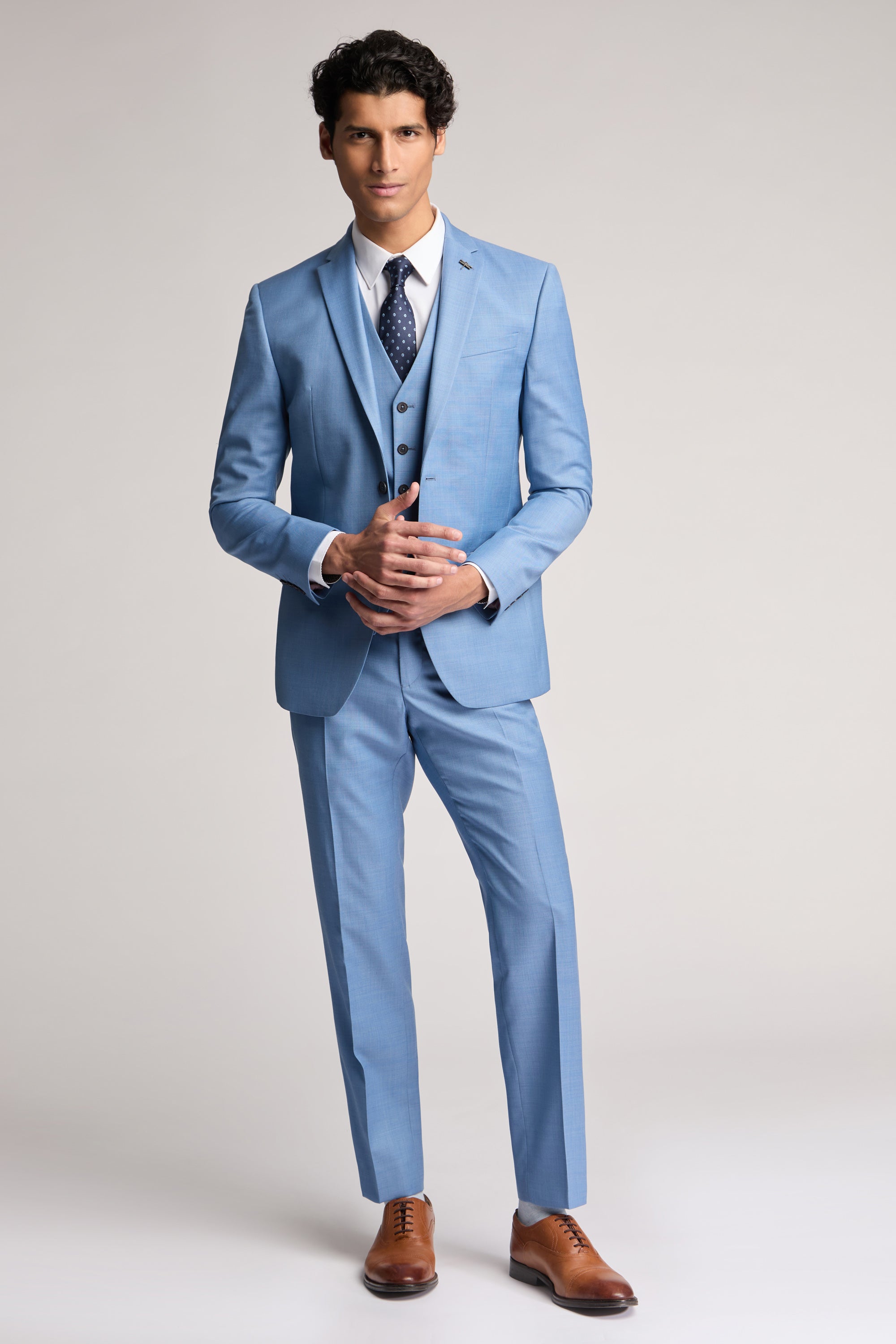 Airforce Blue Sharkskin Jacket Blue