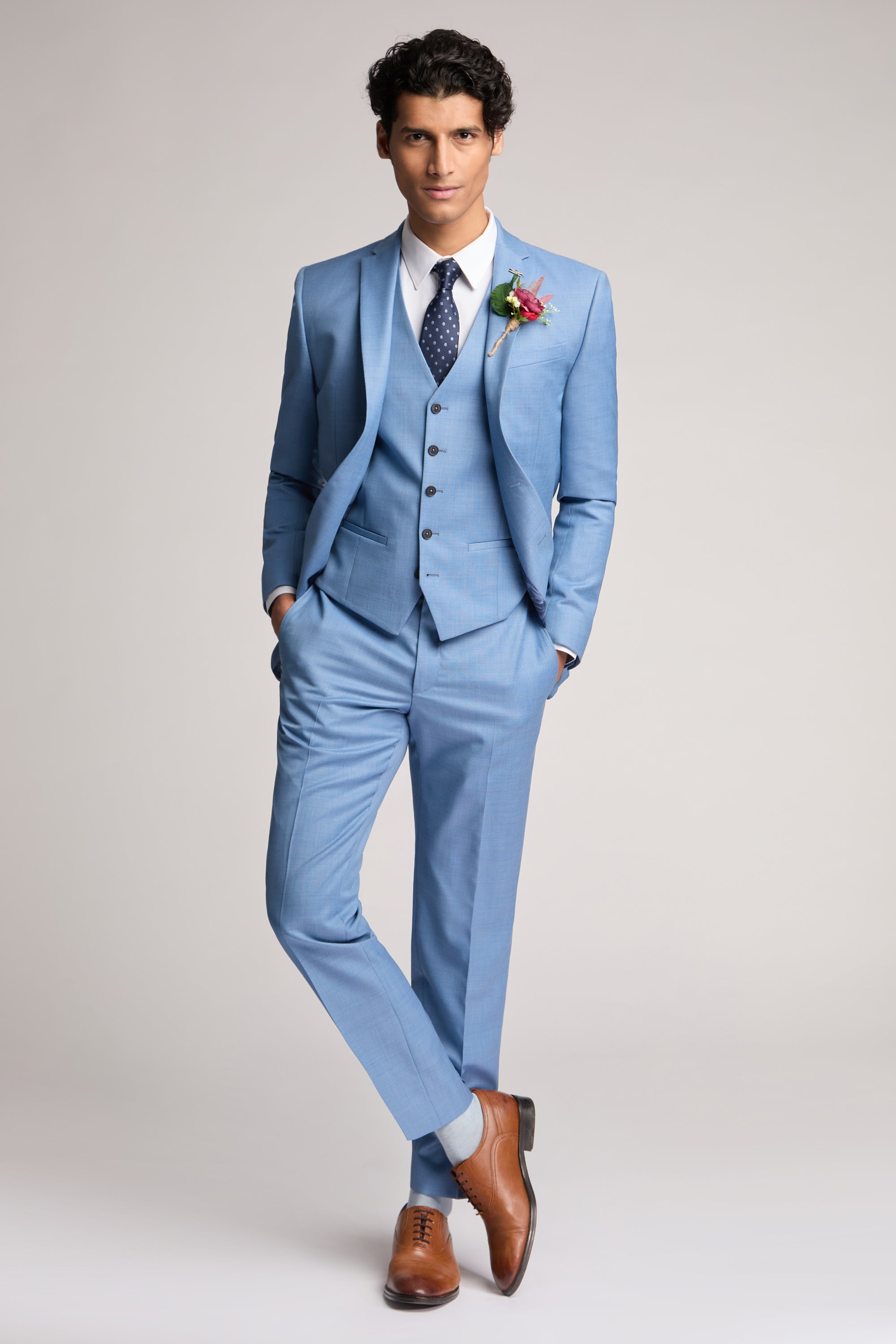 Airforce Blue Sharkskin Jacket Blue