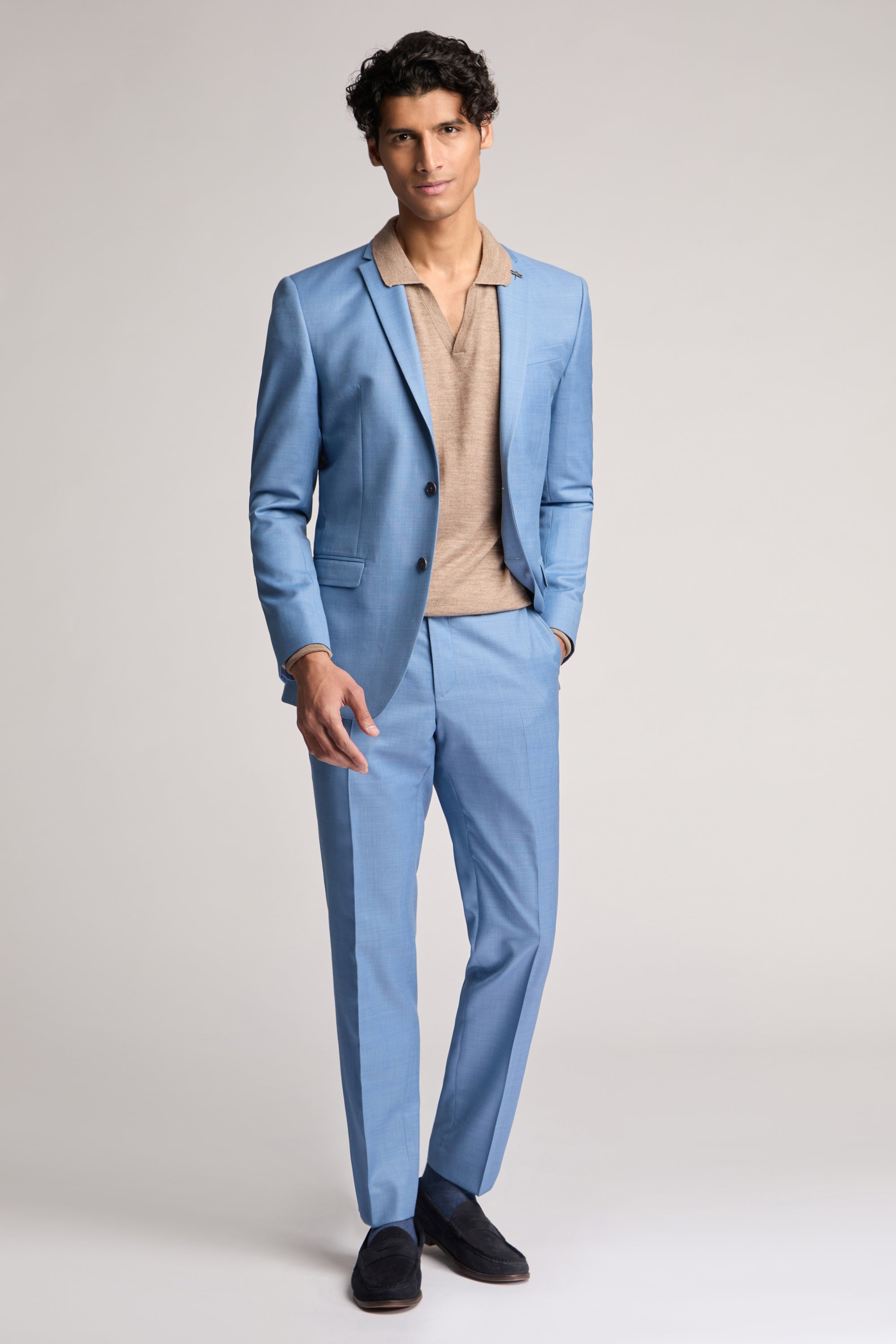 Airforce Blue Sharkskin Jacket Blue