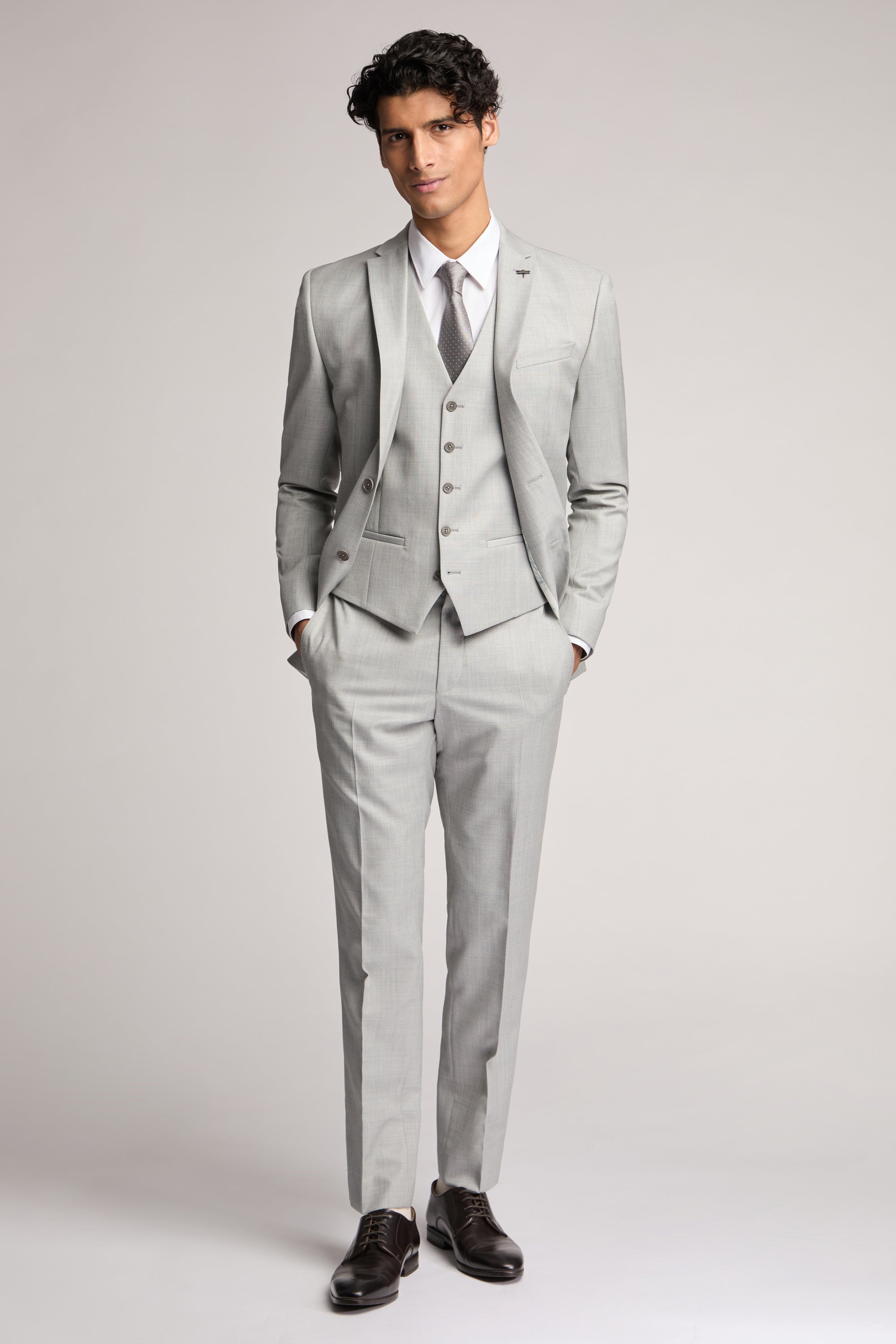 Light Grey Sharkskin Jacket Lt-Grey