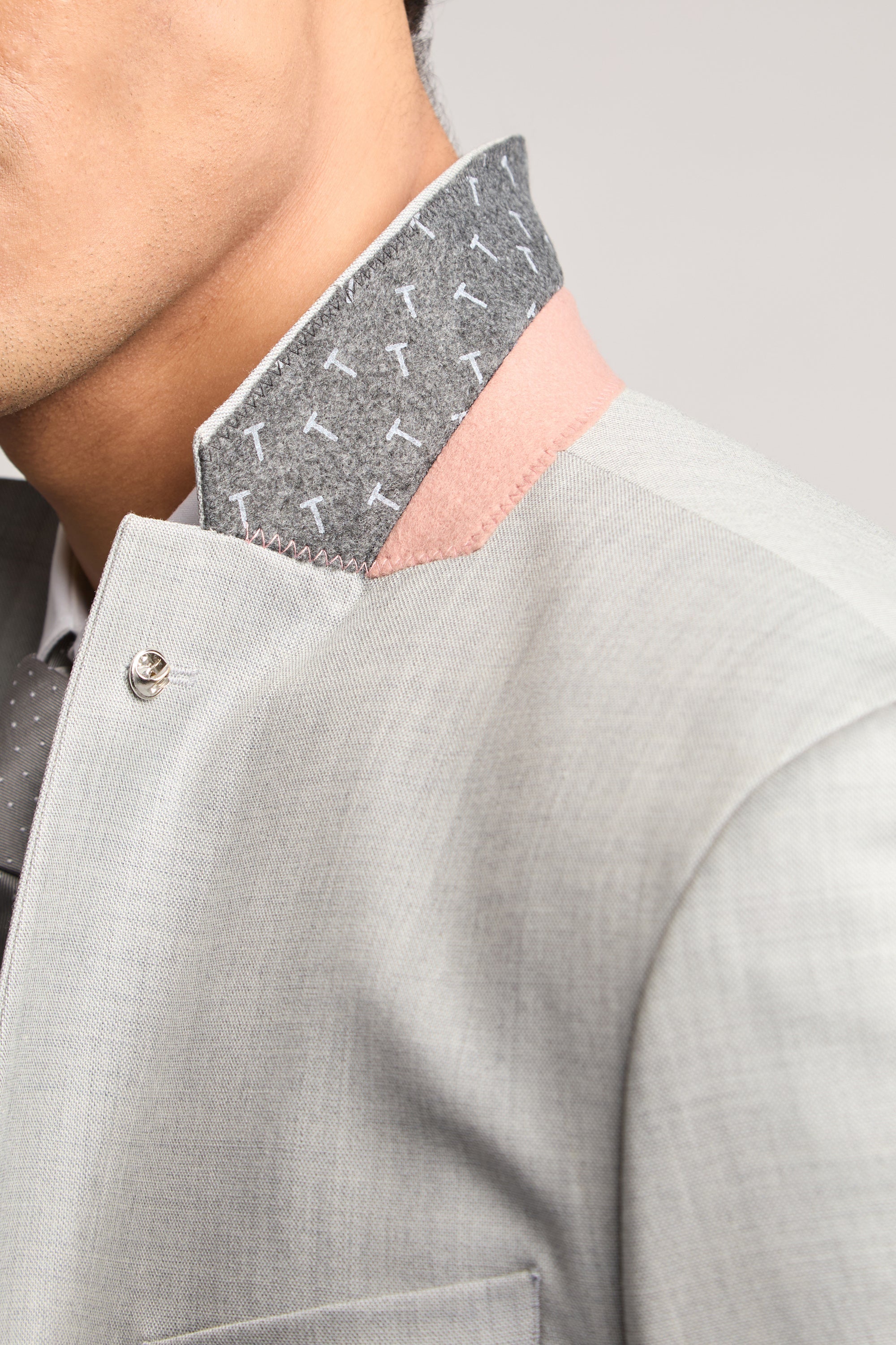 Light Grey Sharkskin Jacket Lt-Grey