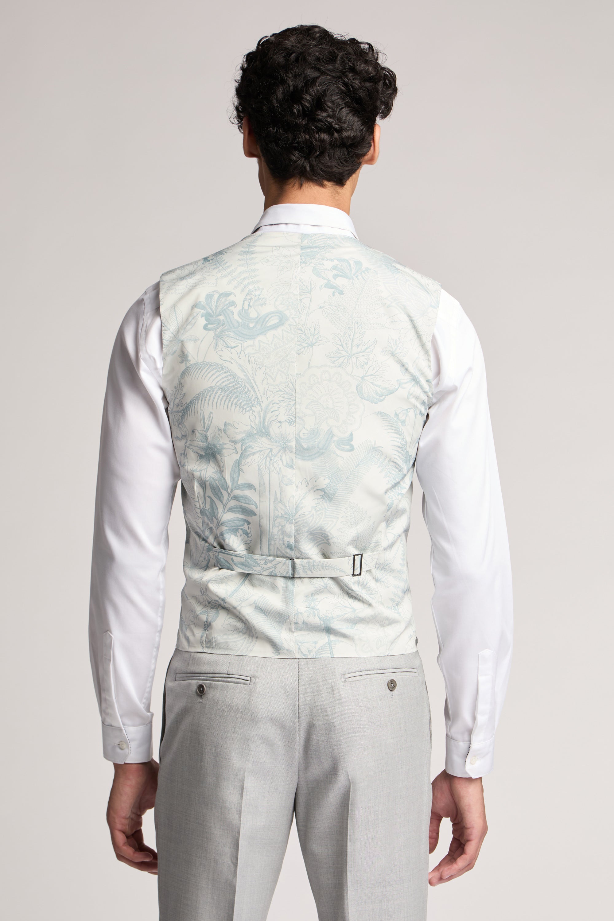 Light Grey Sharkskin Waistcoat Lt-Grey