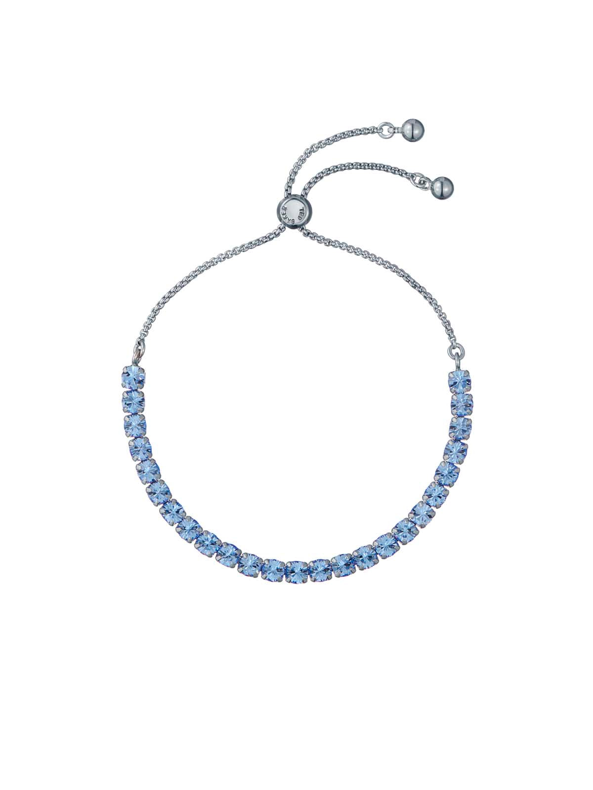 Melrah Crystal Adjustable Tennis Bracelet Lt-Blue