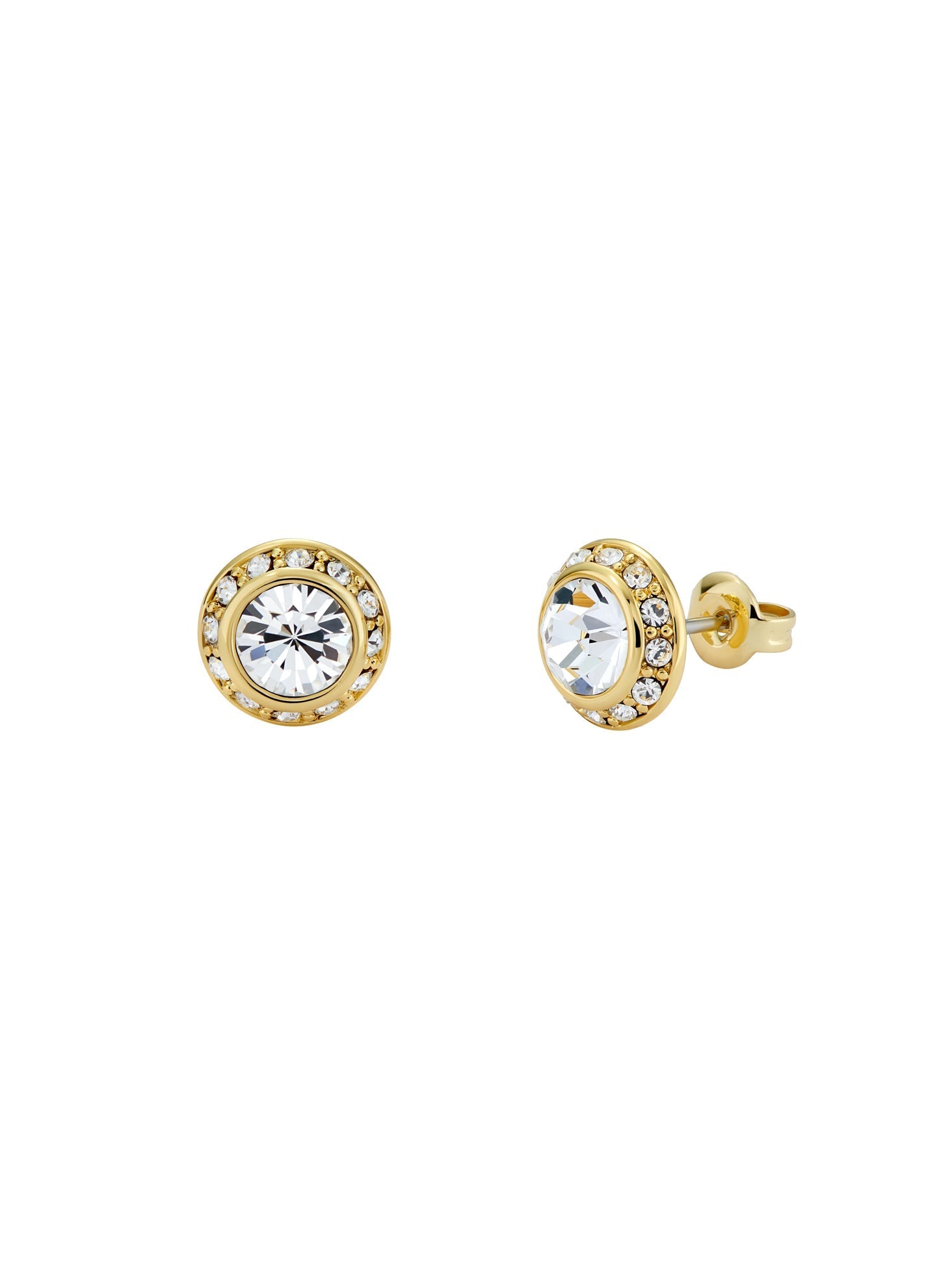 Soletia Solitaire Sparkle Crystal Stud Gold