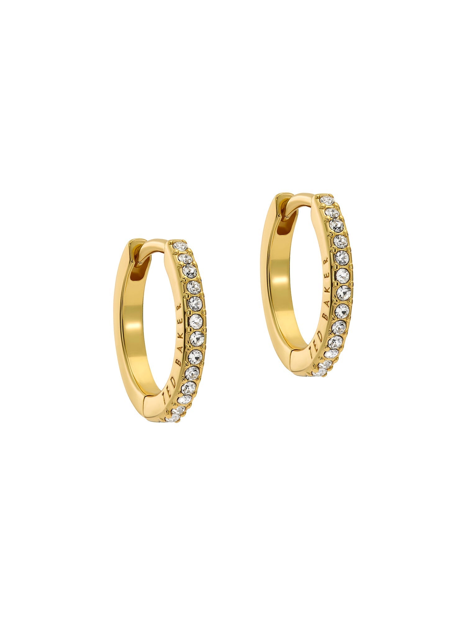 Heplie Crystal Hoop Earrings (14Mm) Gold