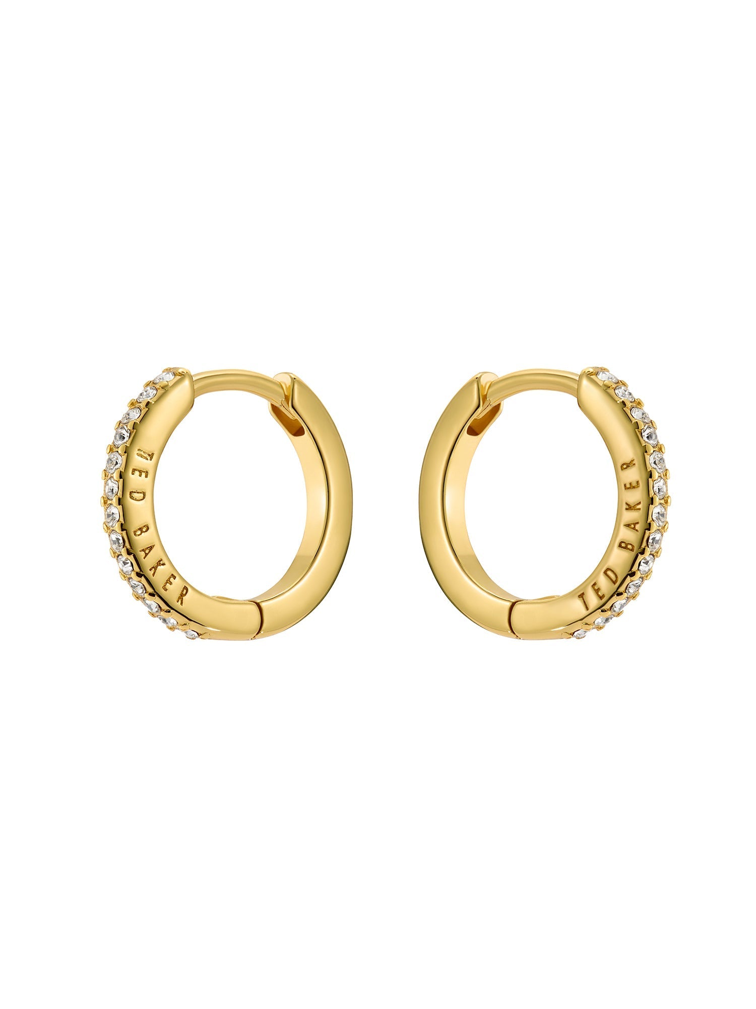 Heplie Crystal Hoop Earrings (14Mm) Gold