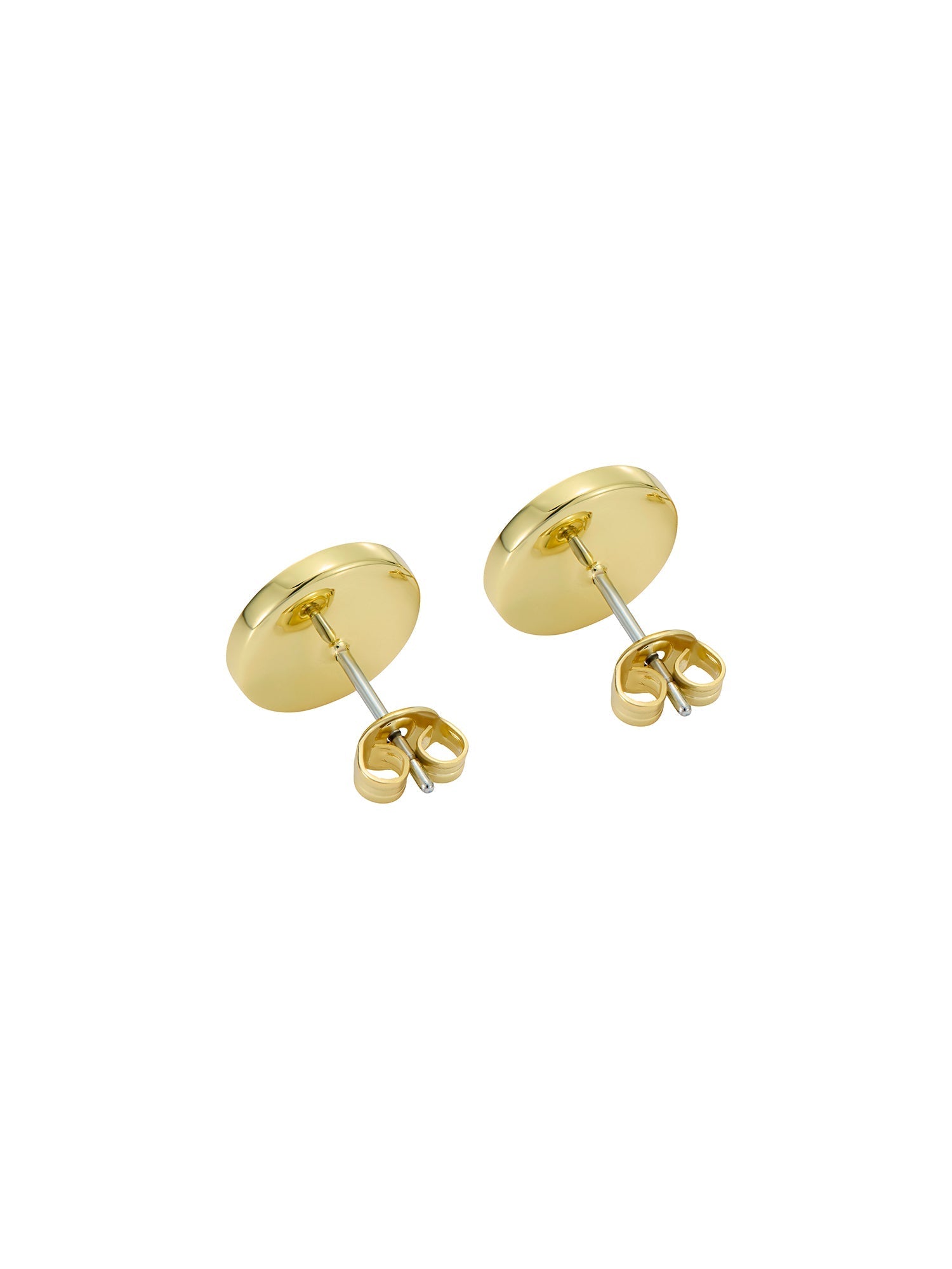 Monlia Black Monogram Button Stud Earrings Gold