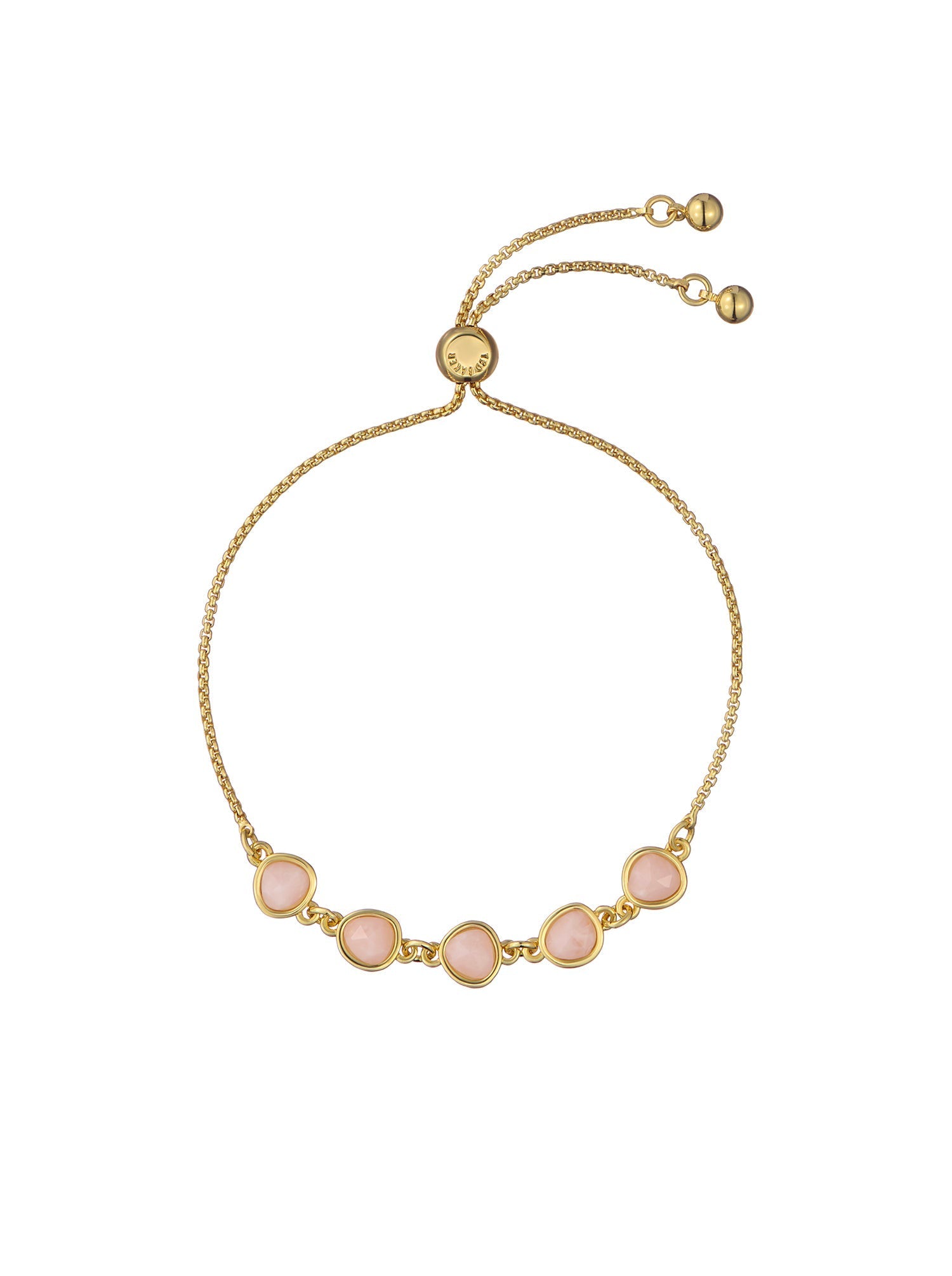 Pelra Pebble Stone Adjustable Bracelet Lt-Pink-Gold