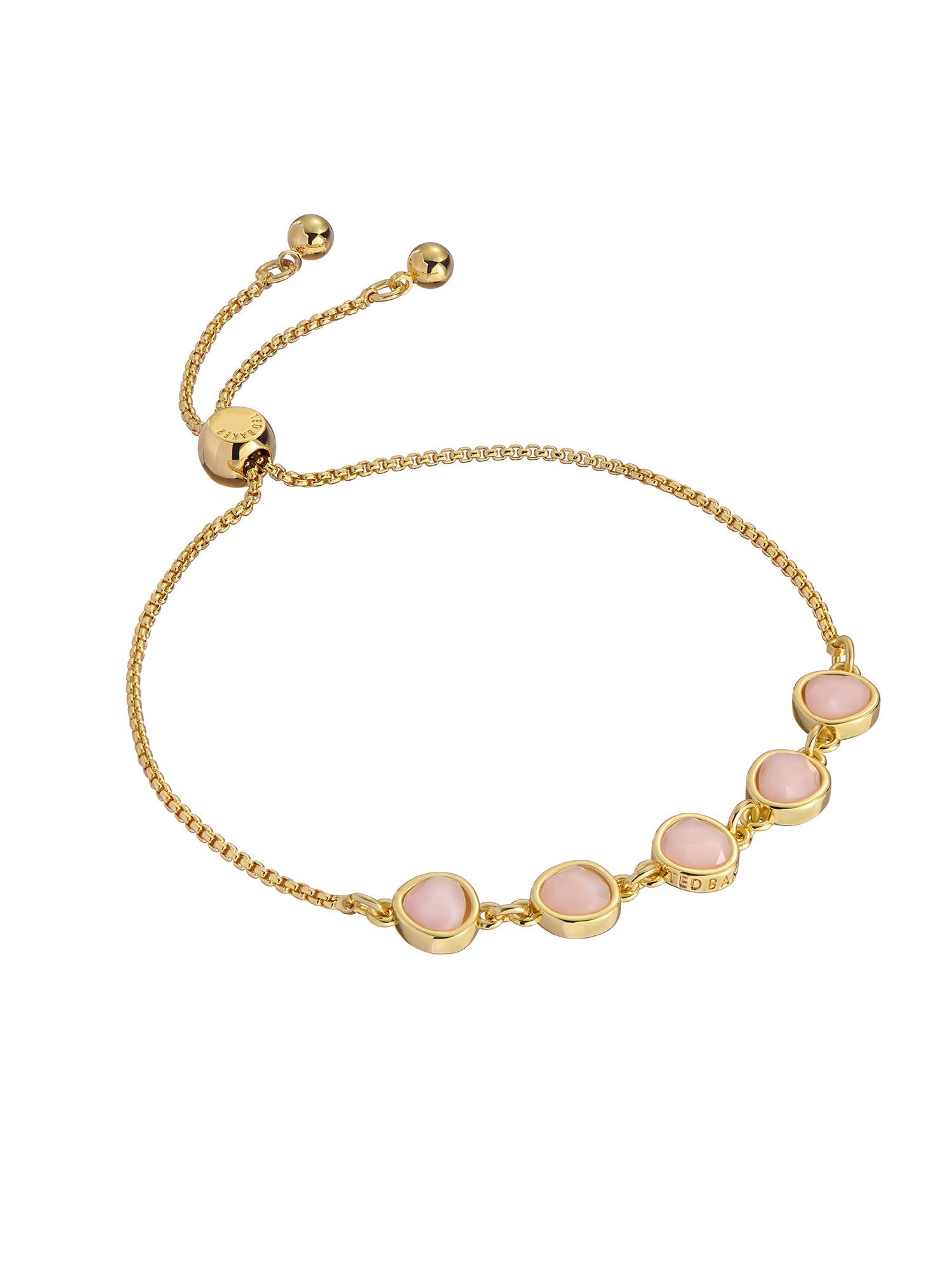 Pelra Pebble Stone Adjustable Bracelet Lt-Pink-Gold