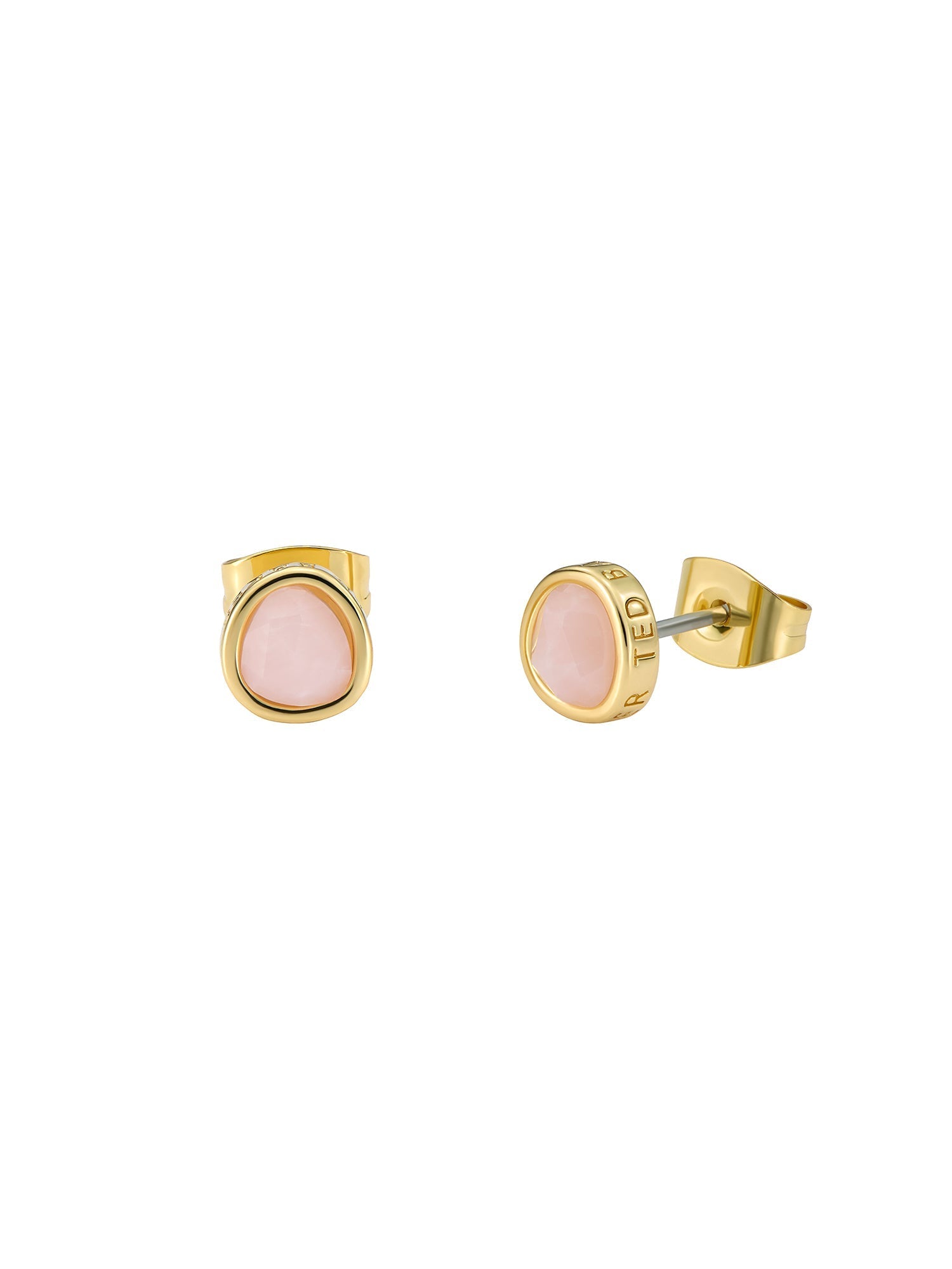 Peliea Pebble Stone Stud Earrings Lt-Pink-Gold