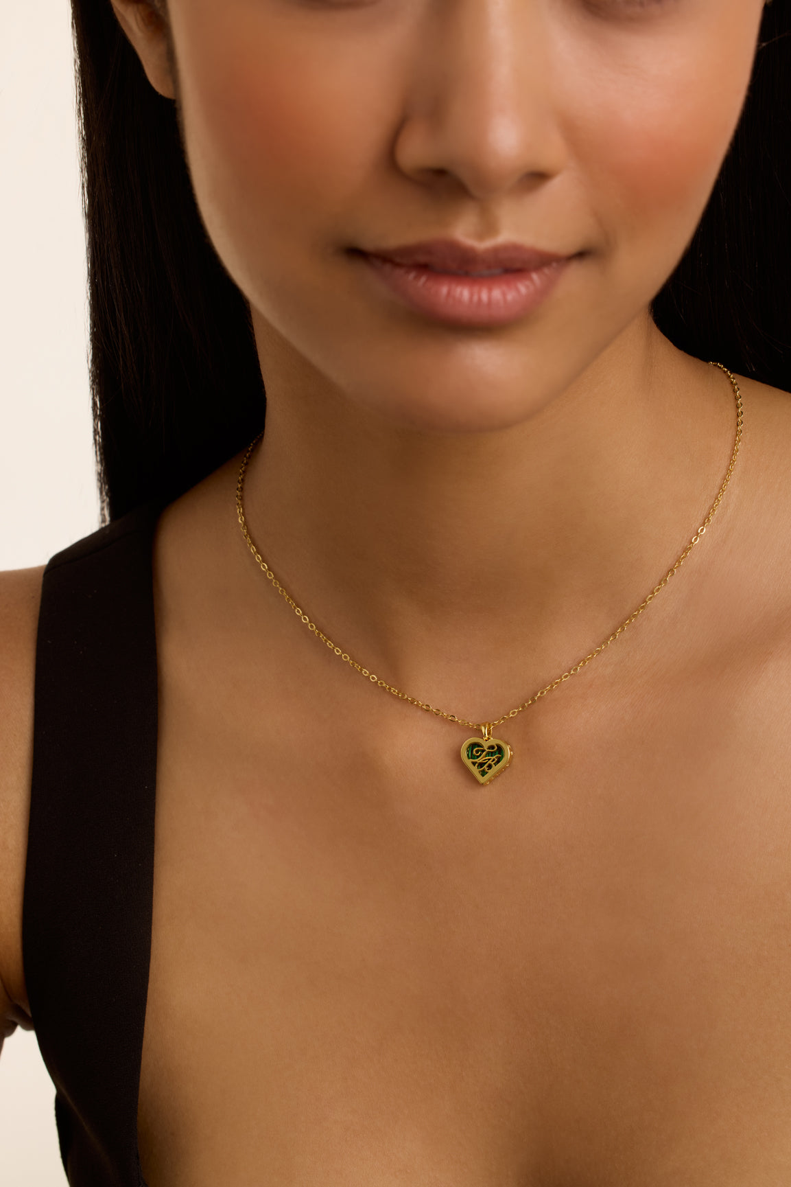 Morelie Monogram Heart Pendant Necklace Gold