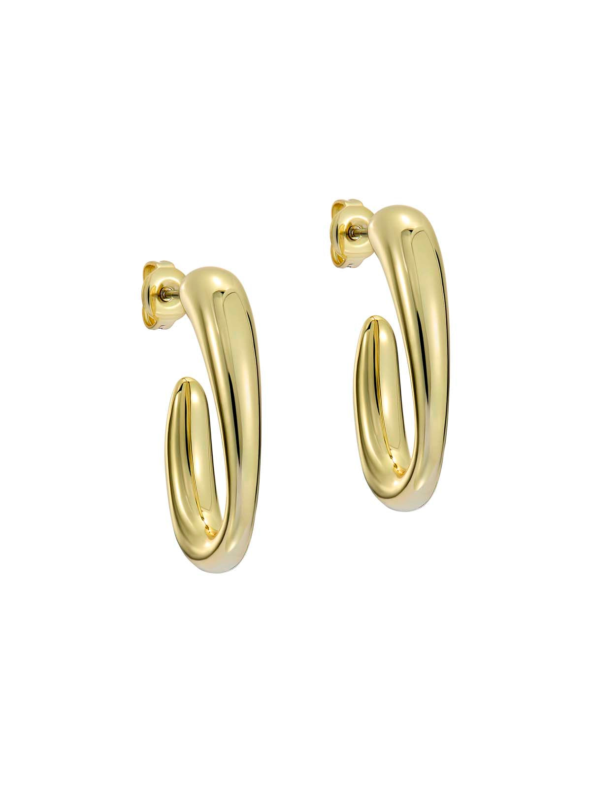 Corie Contour Hoop Earrings Gold
