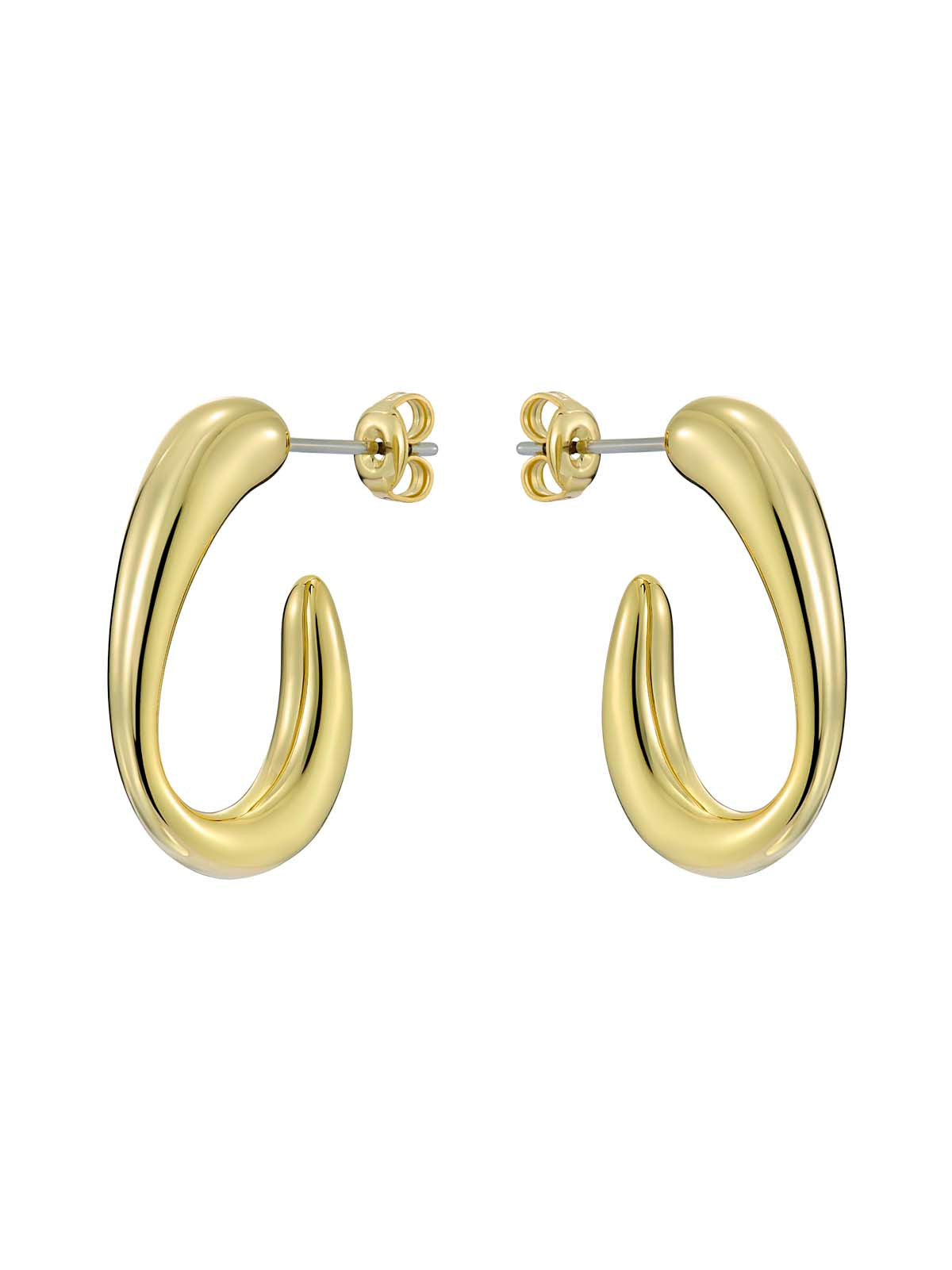 Corie Contour Hoop Earrings Gold