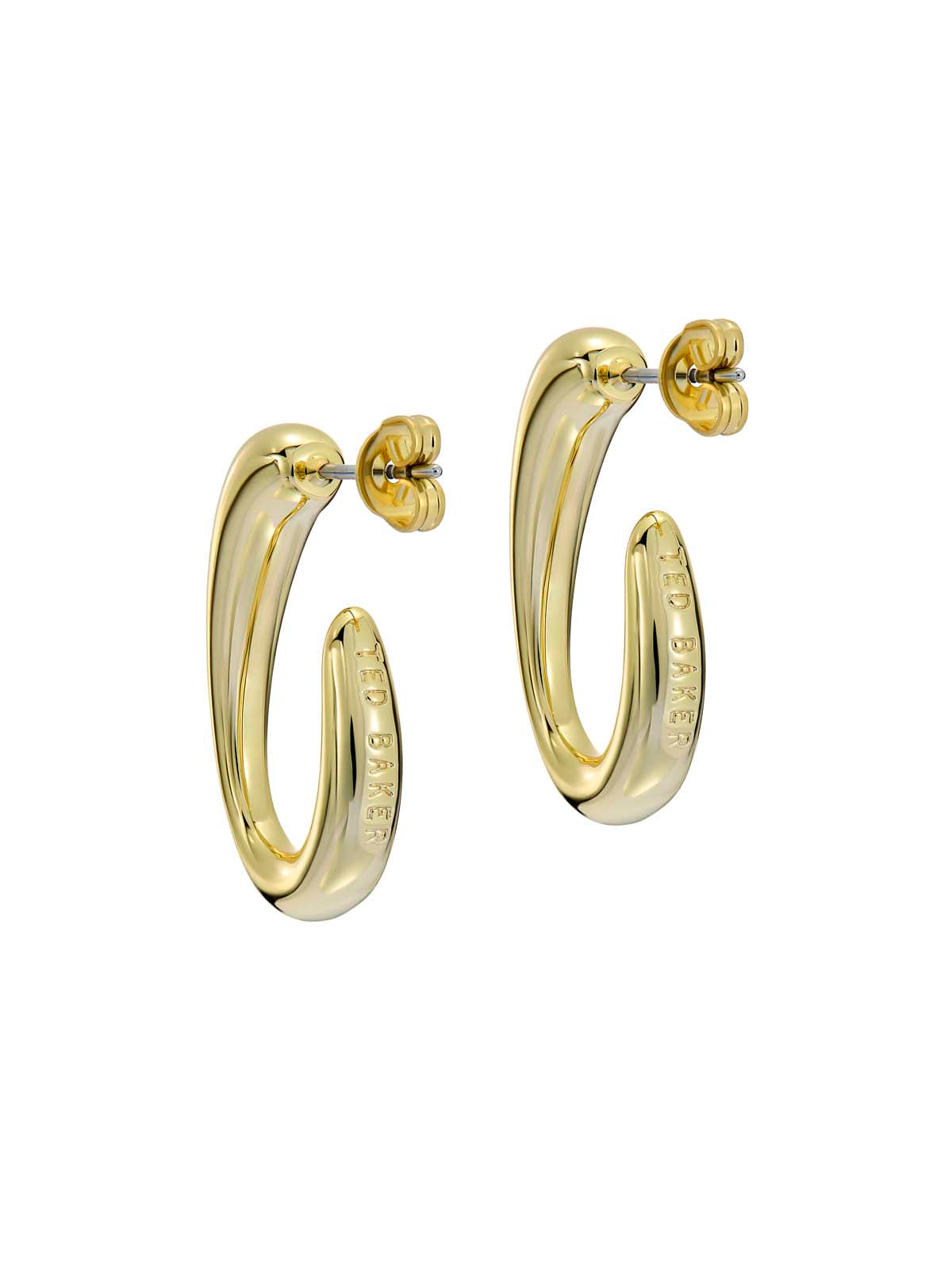 Corie Contour Hoop Earrings Gold