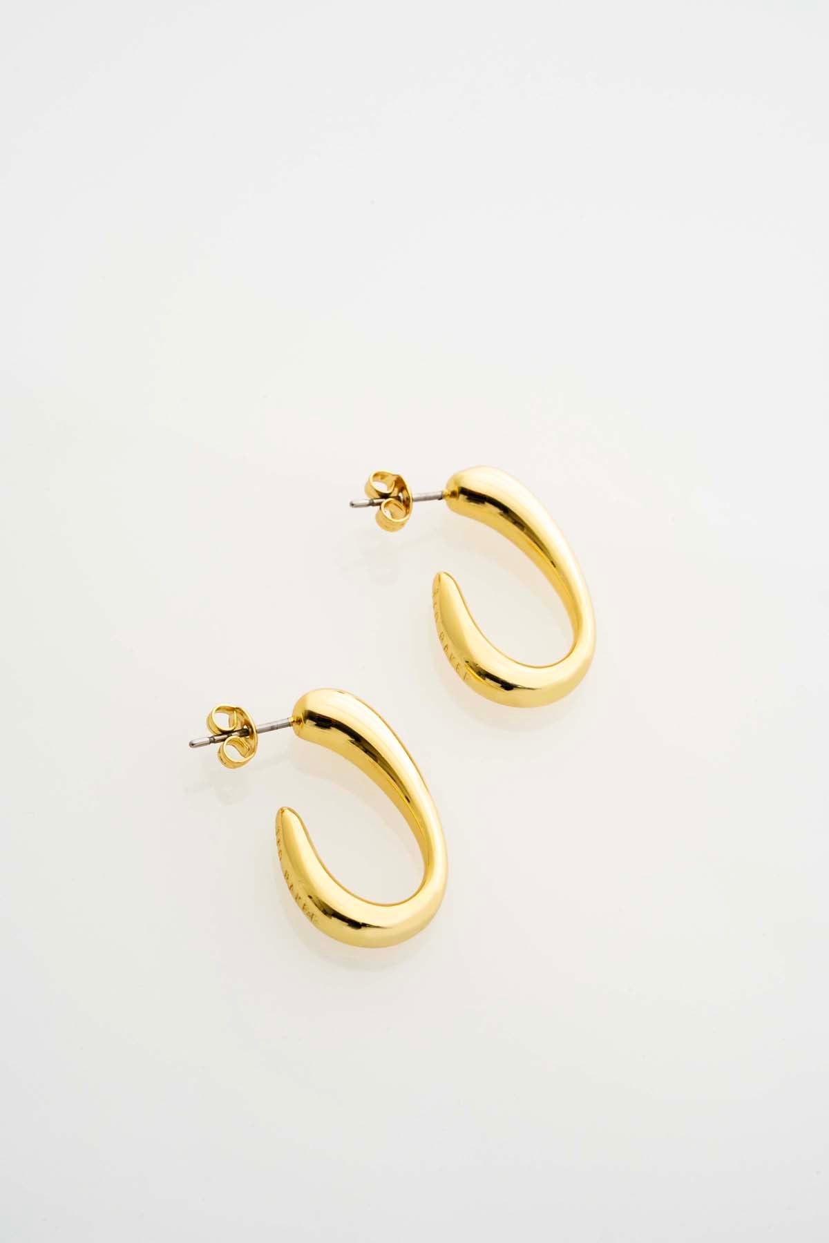 Corie Contour Hoop Earrings Gold
