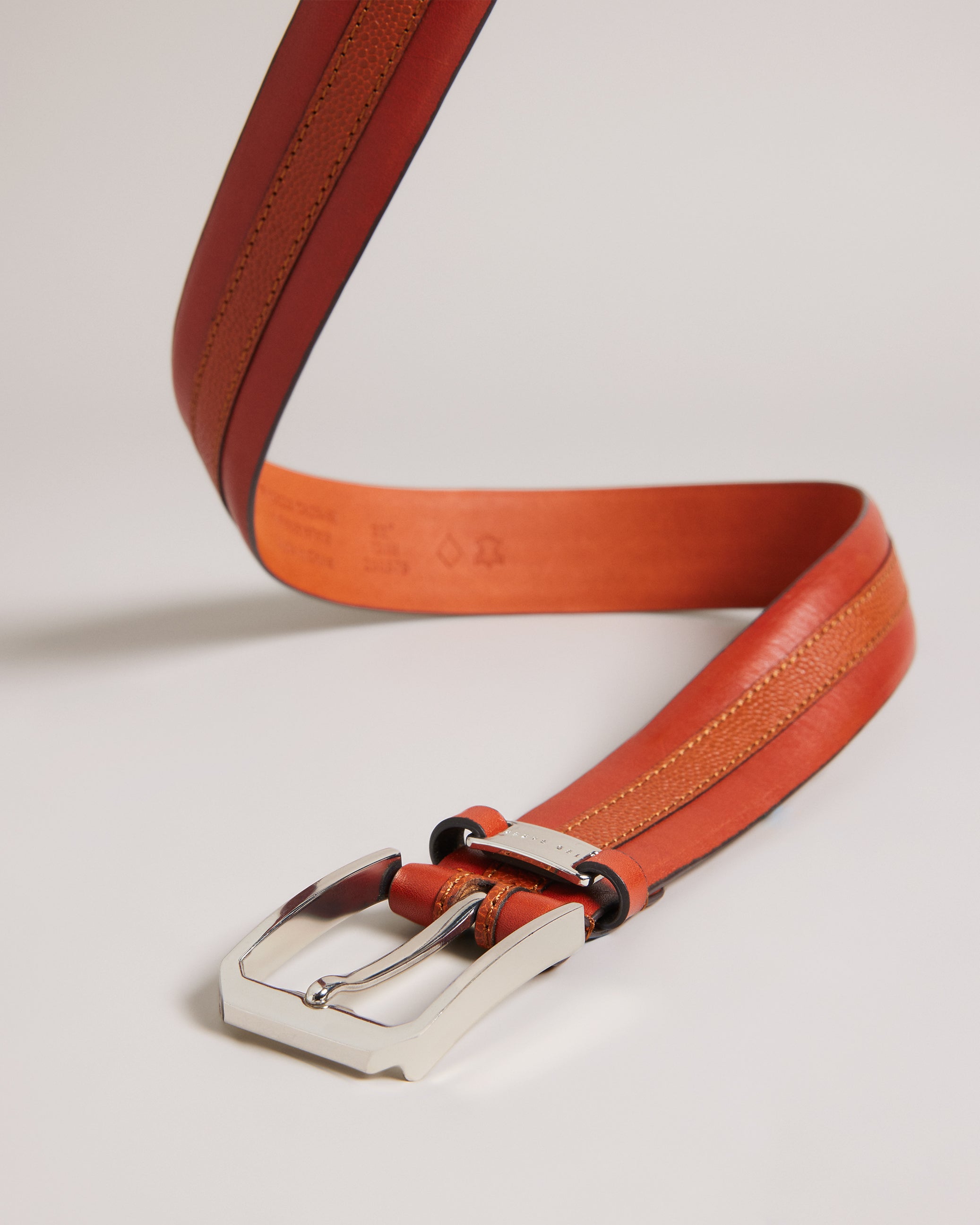 Buy Siymon Mixed Texture Leather Belt Tan Ted Baker KSA